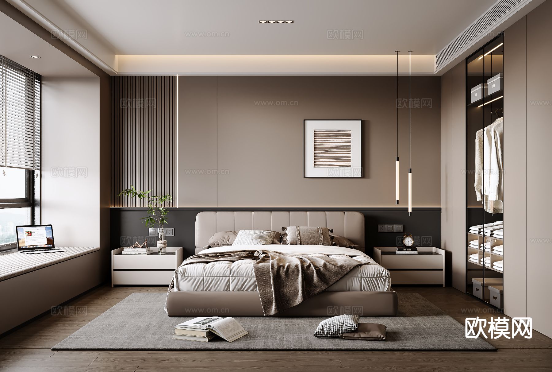 意式卧室 主卧3d模型下载