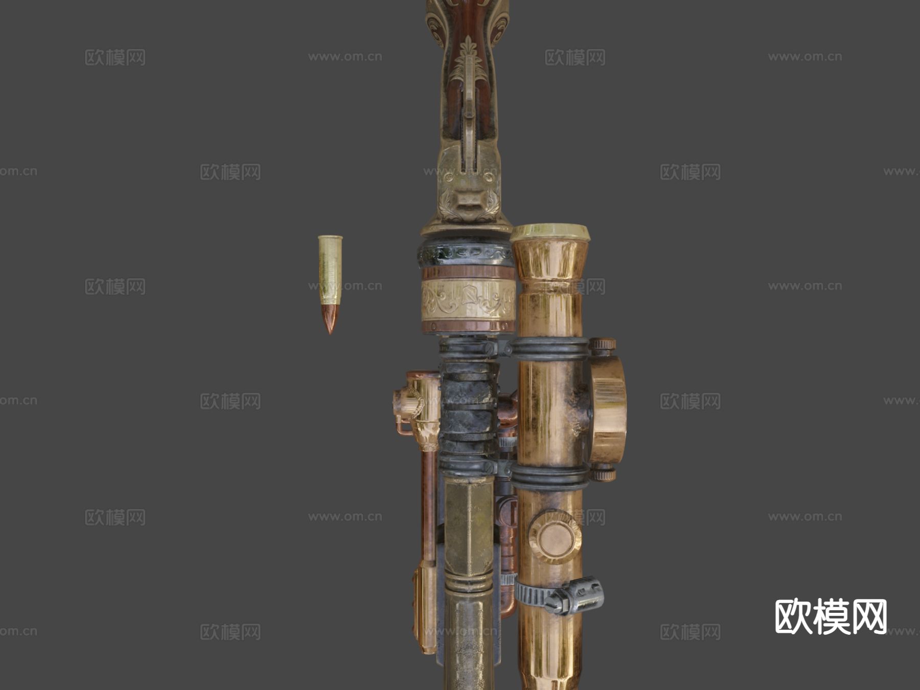蒸汽朋克枪su模型下载（渲染图6）