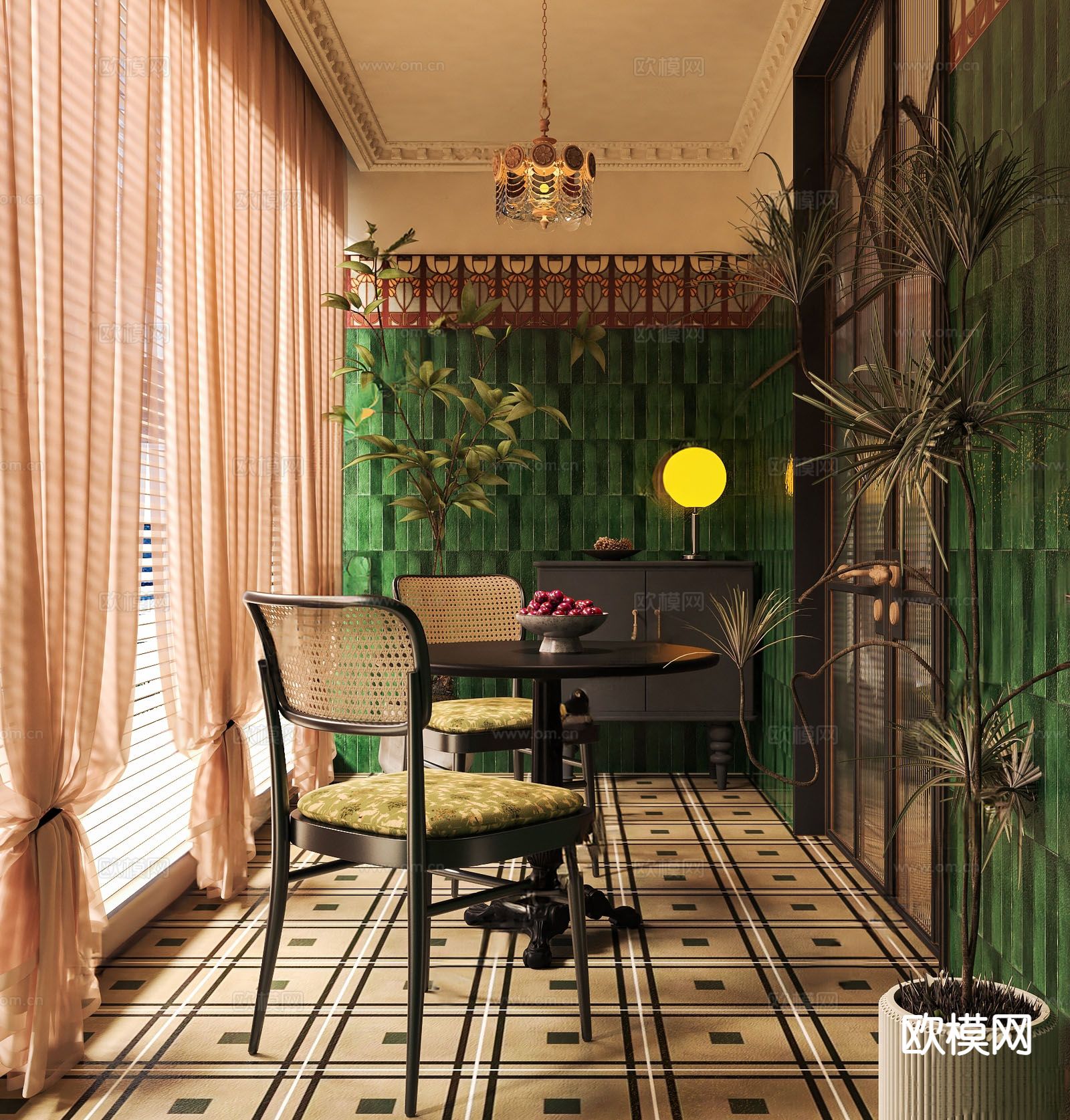 中古阳台3d模型下载