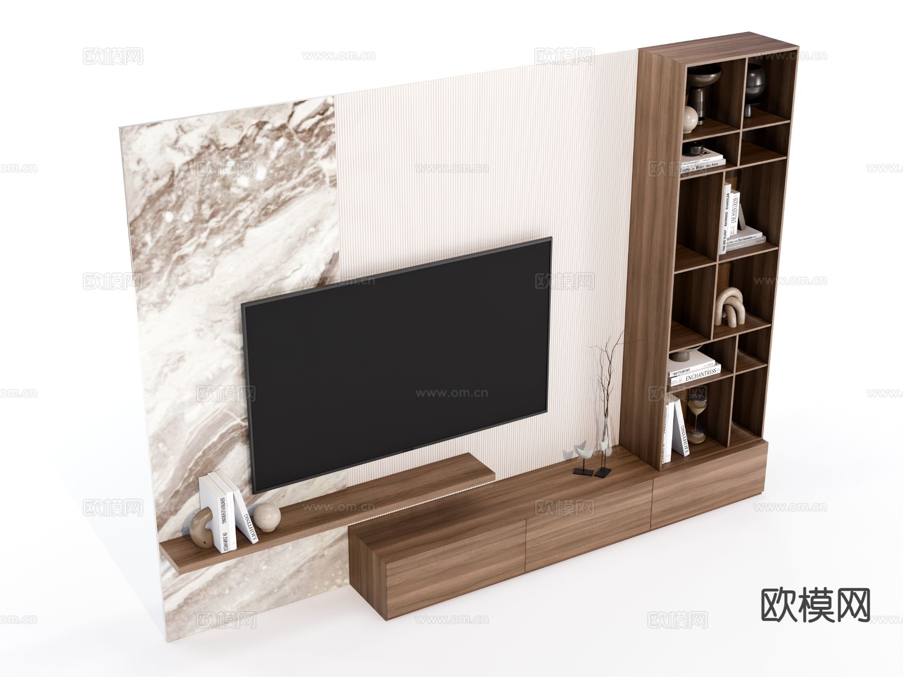 电视背景su模型下载（渲染图3）