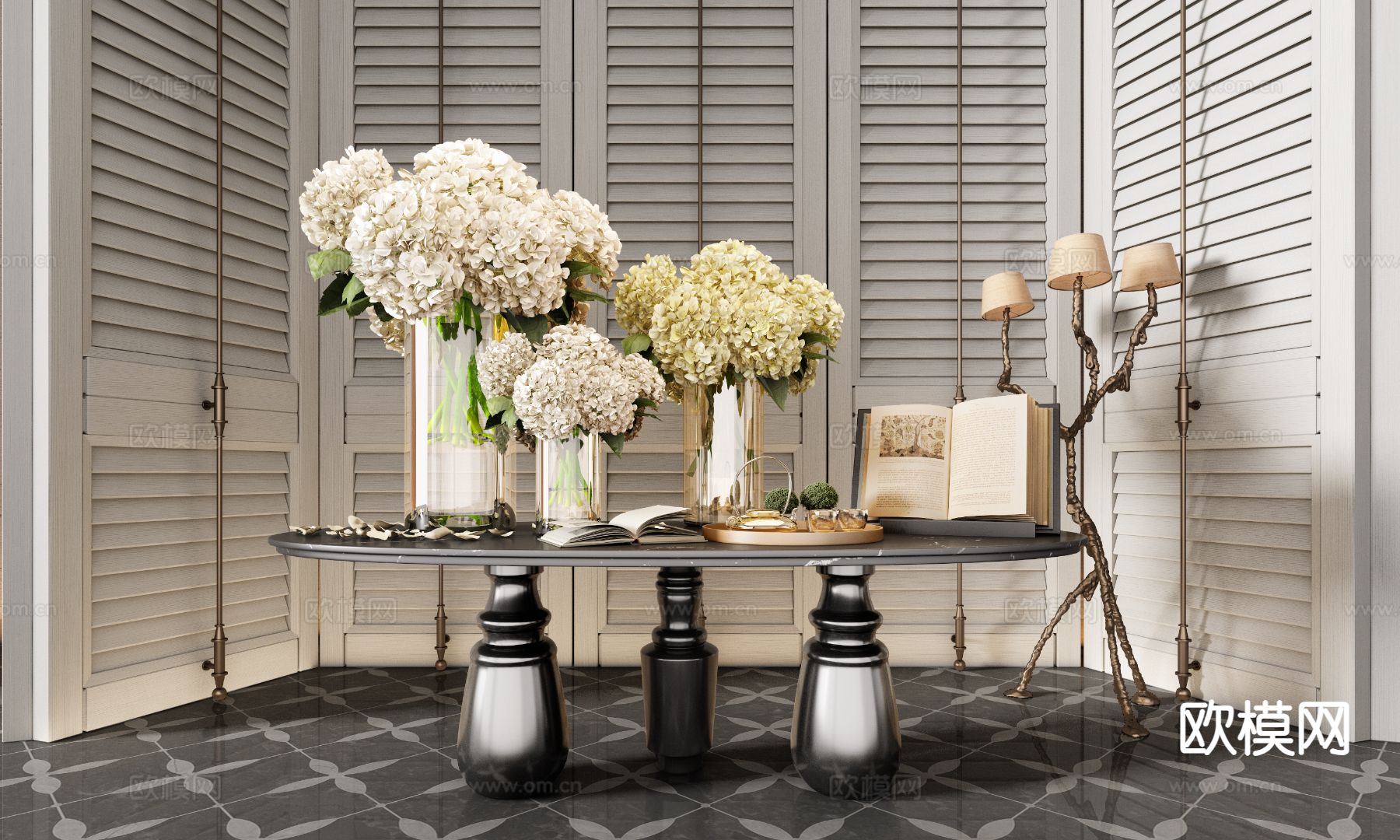 现代端景台su模型