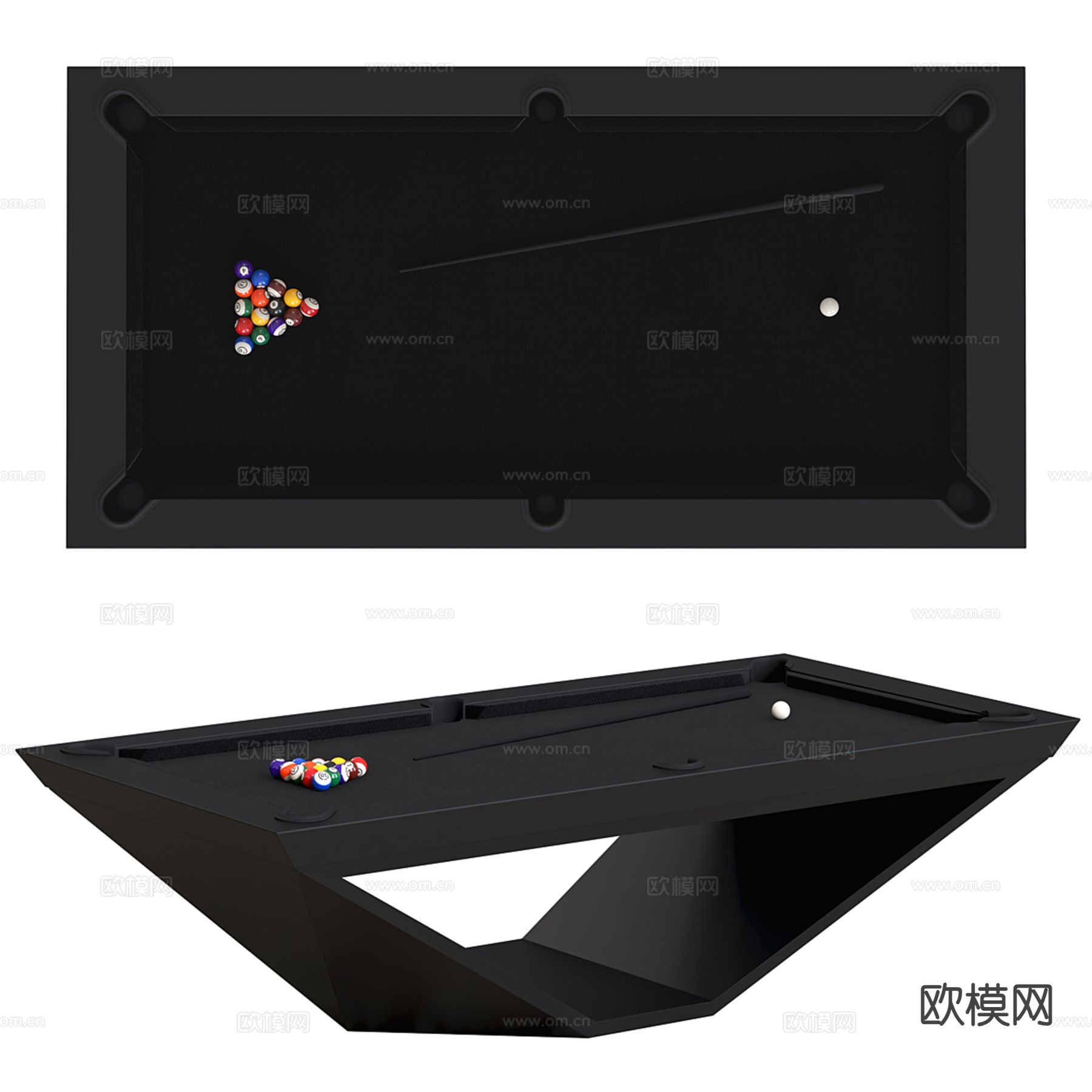 现代台球桌3d模型