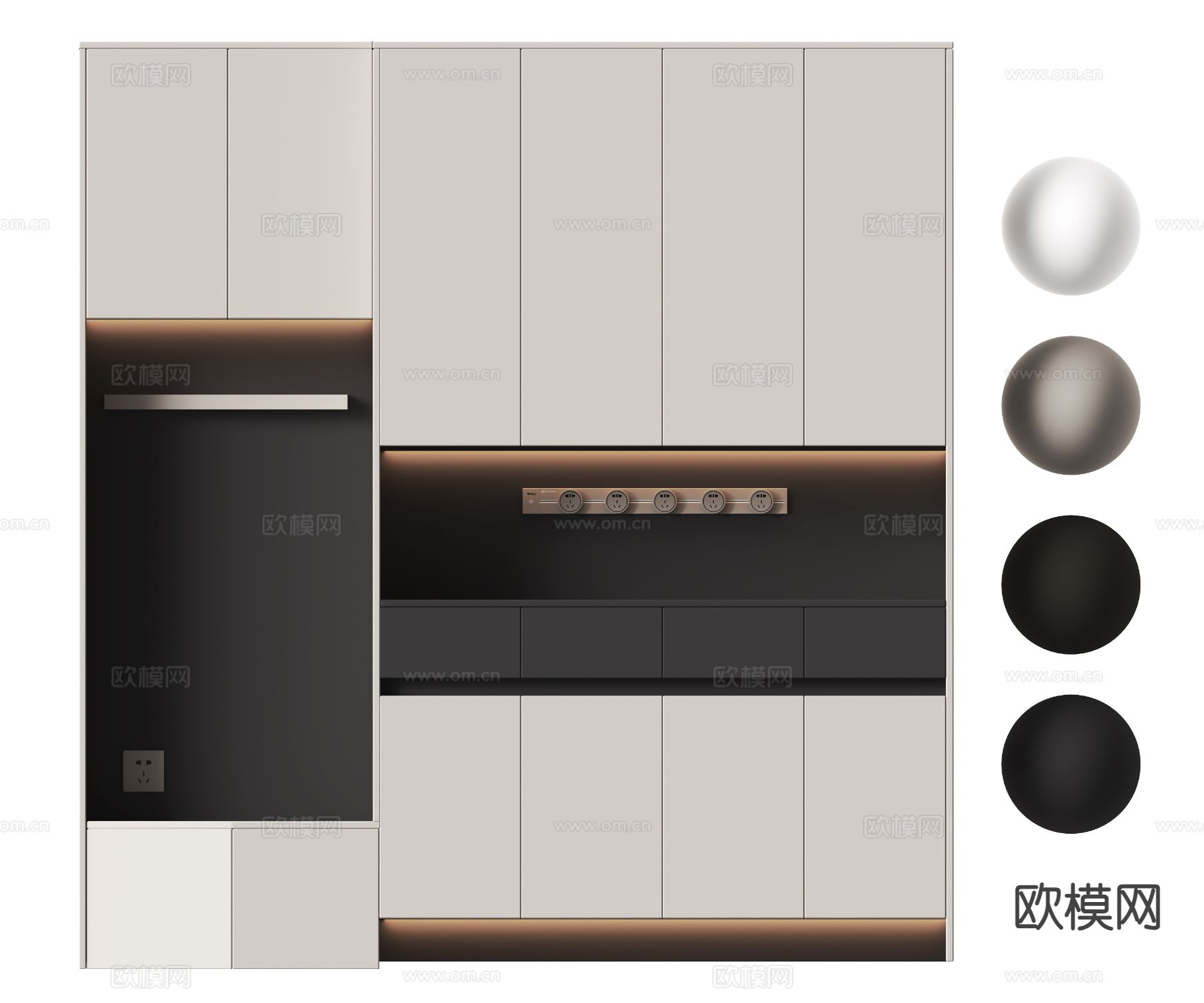 现代鞋柜 储物柜3d模型