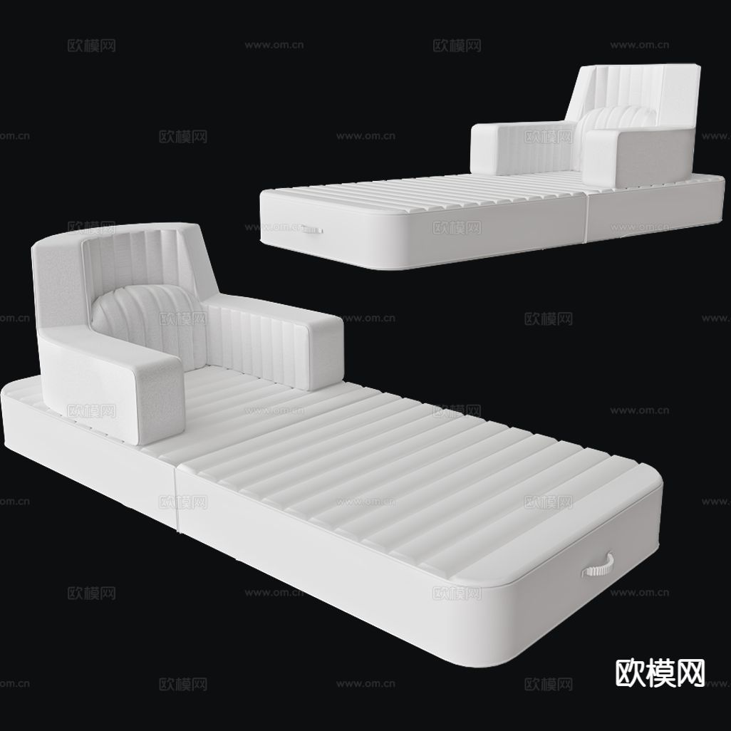 单人床 沙滩床3d模型下载