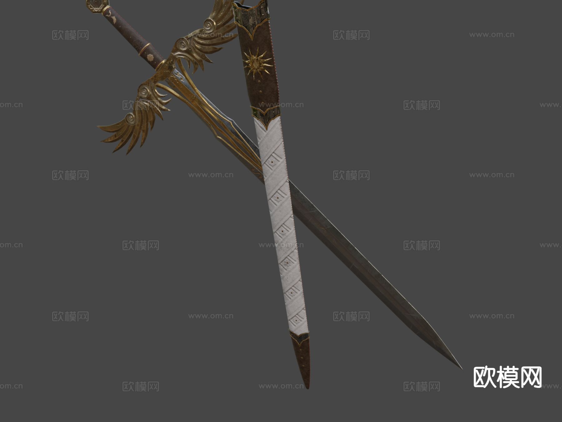 康纳之剑su模型下载（渲染图2）