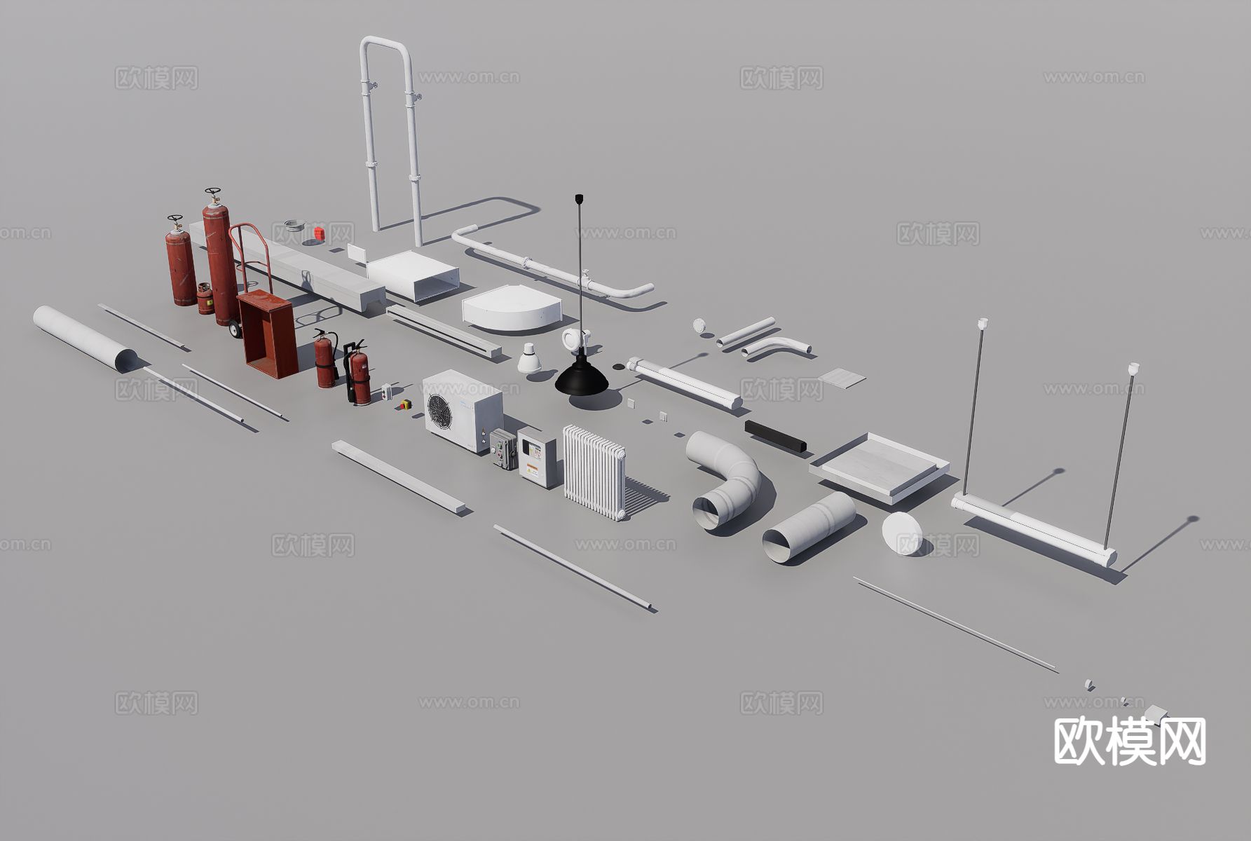 管道组件 工业设备3d模型