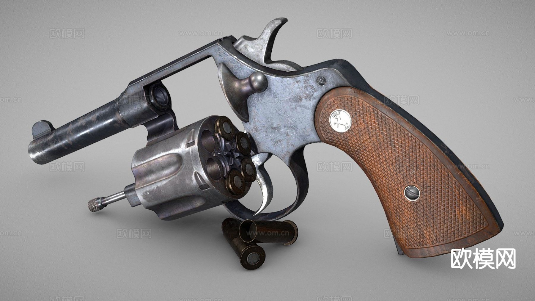 科尔特警用手枪su模型下载（渲染图2）