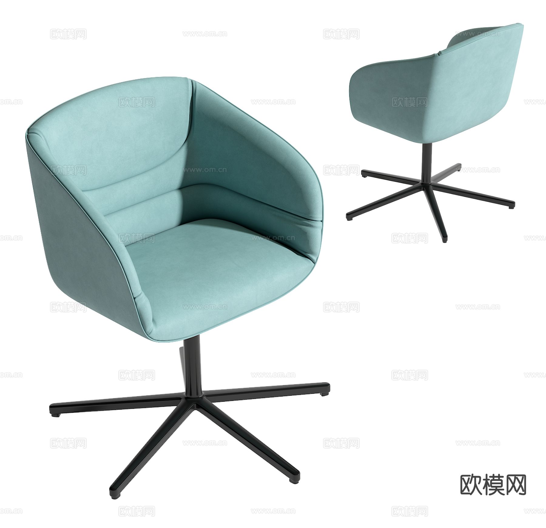 办公椅 班前椅 职员椅su模型下载（渲染图2）