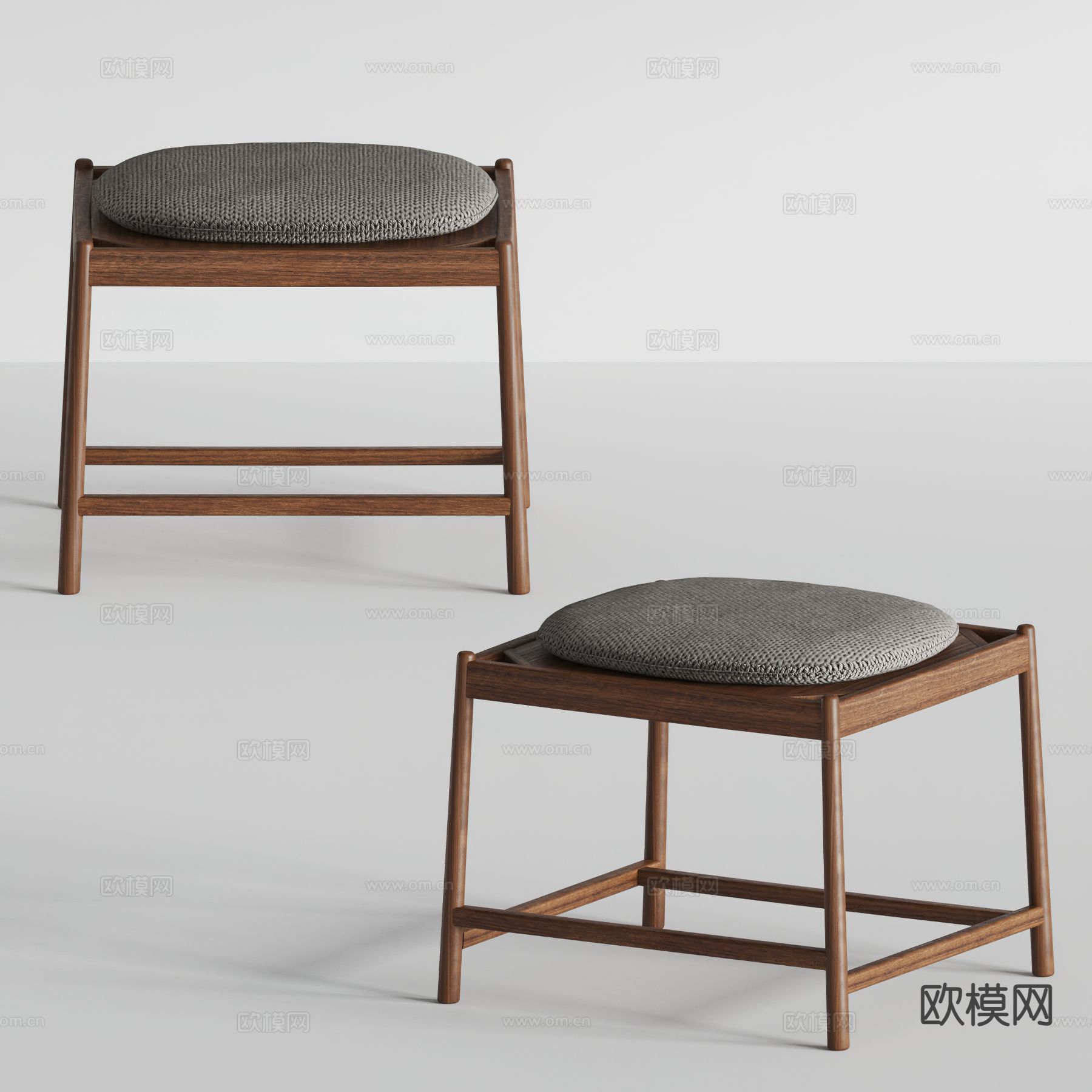 Minotti 意式凳子 矮凳 换鞋凳su模型下载（渲染图2）