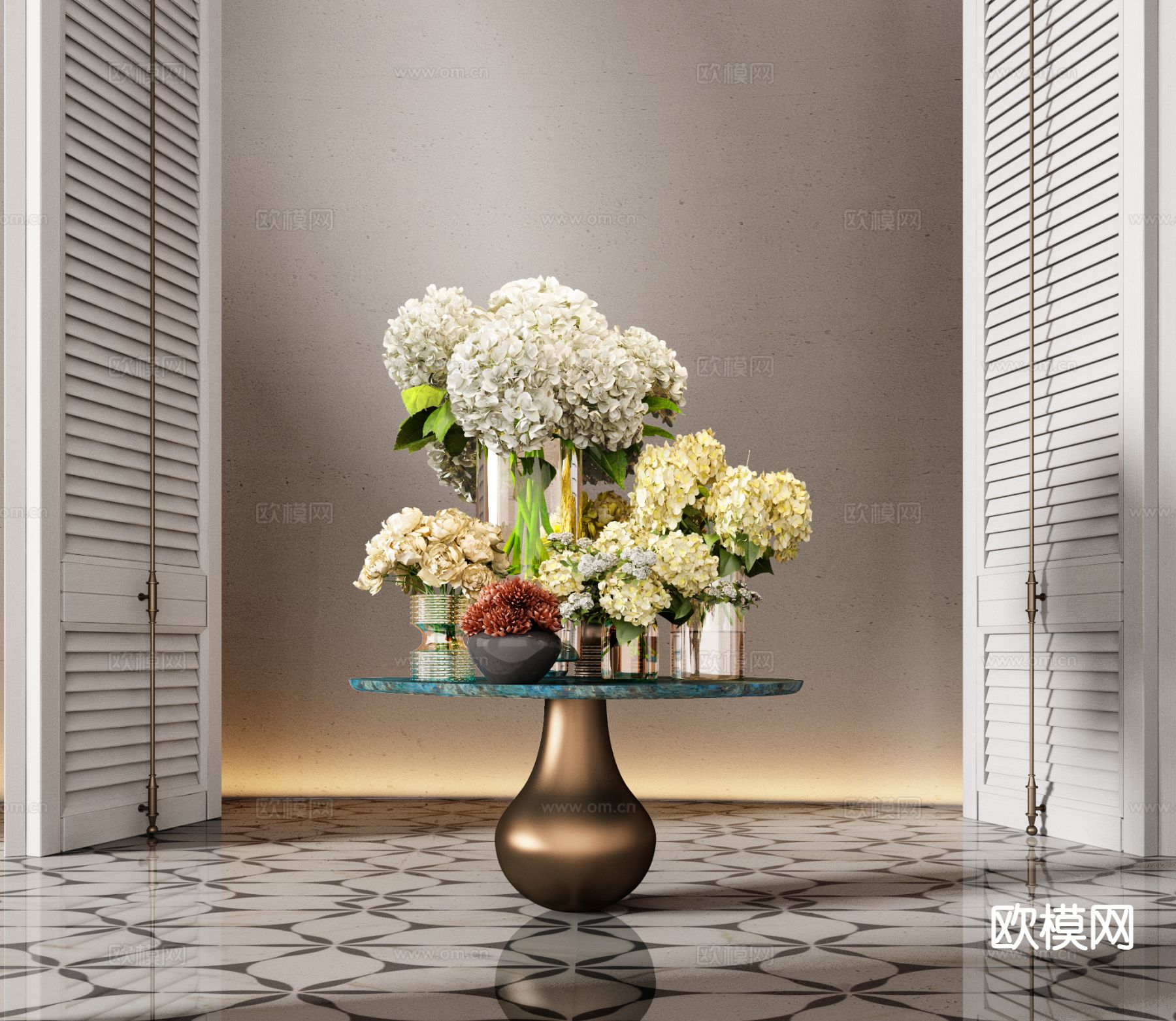 现代端景台su模型下载（渲染图2）