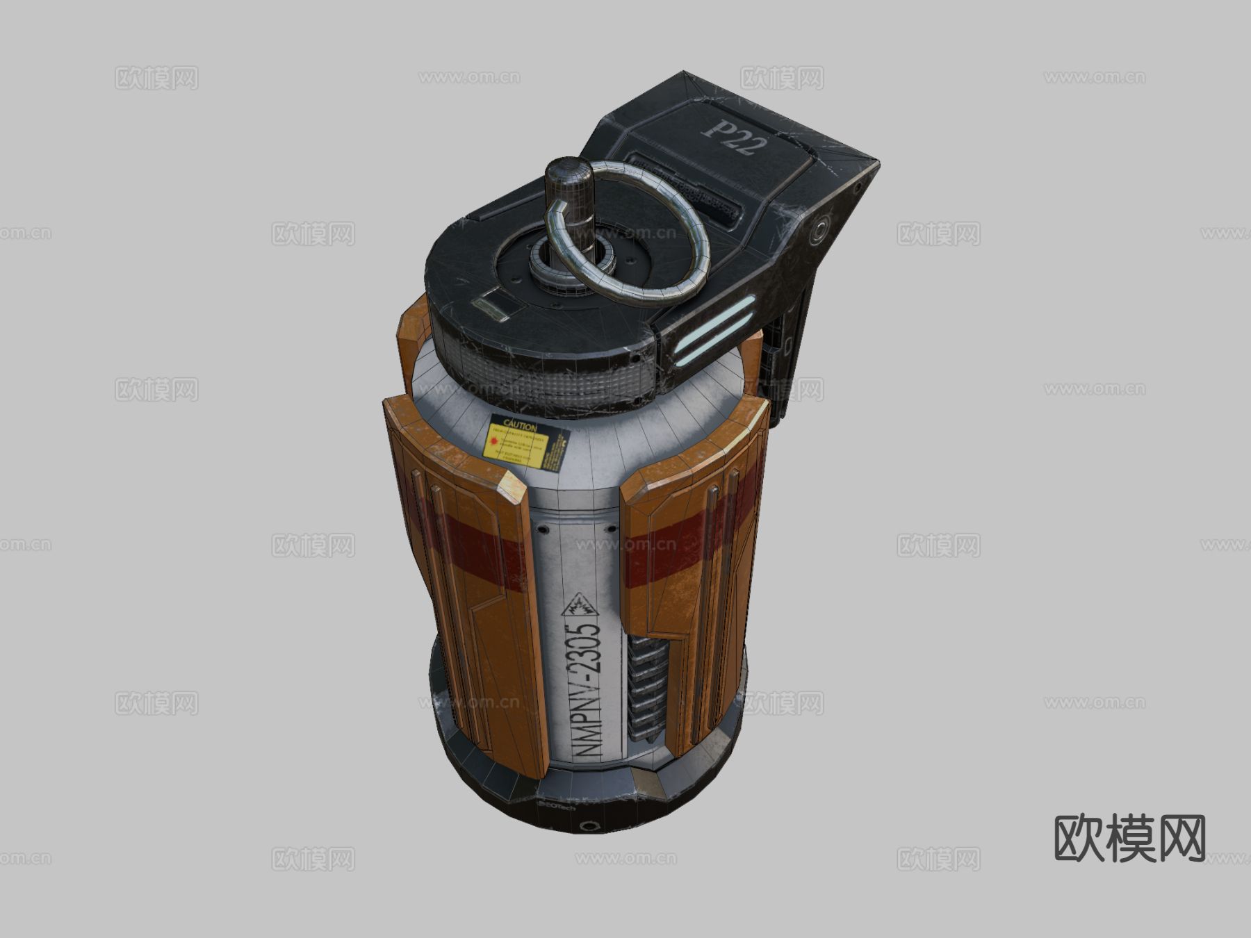 科幻手雷su模型下载（渲染图1）