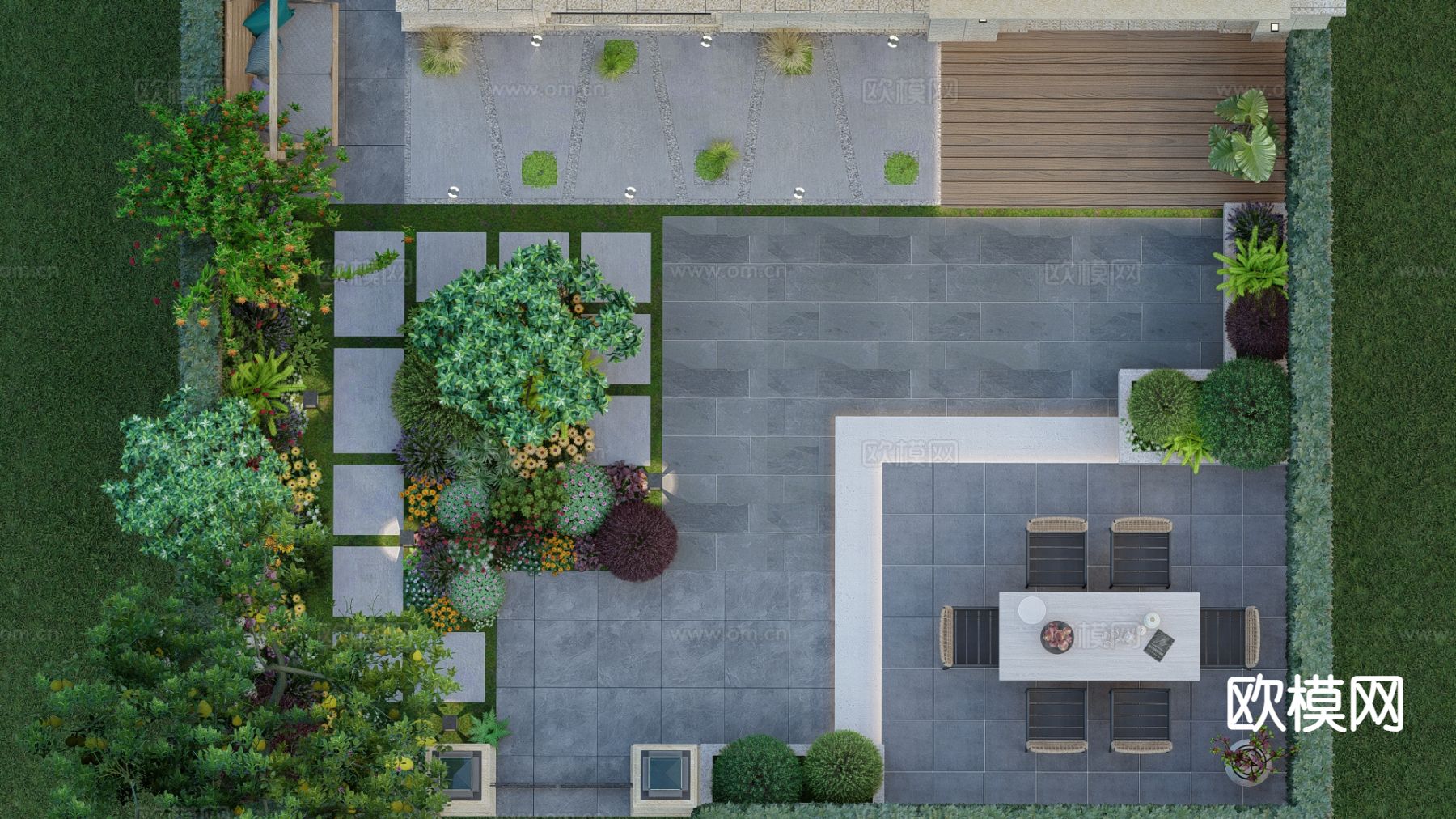 现代庭院 花园su模型下载（渲染图5）
