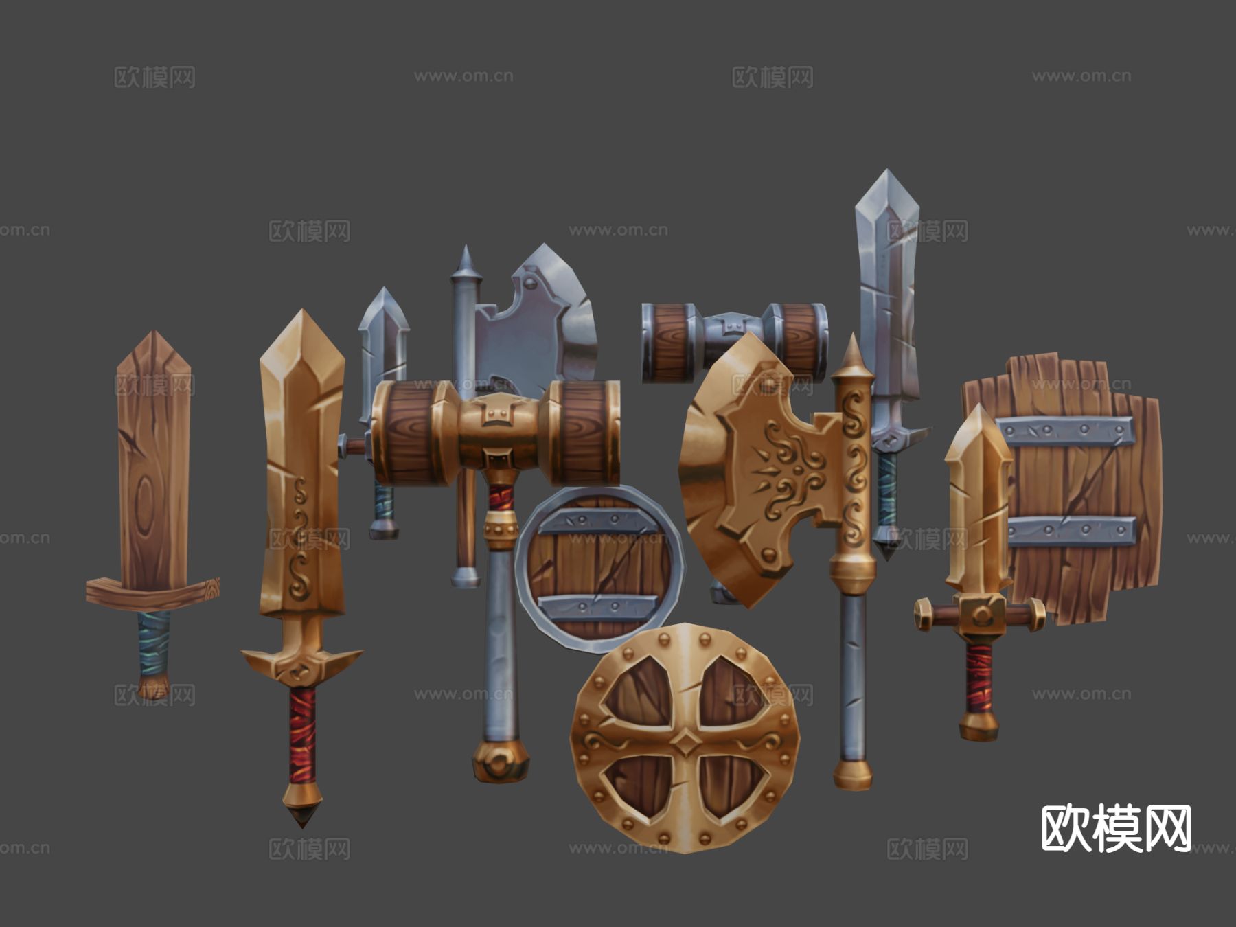 基础武器包su模型下载（渲染图2）