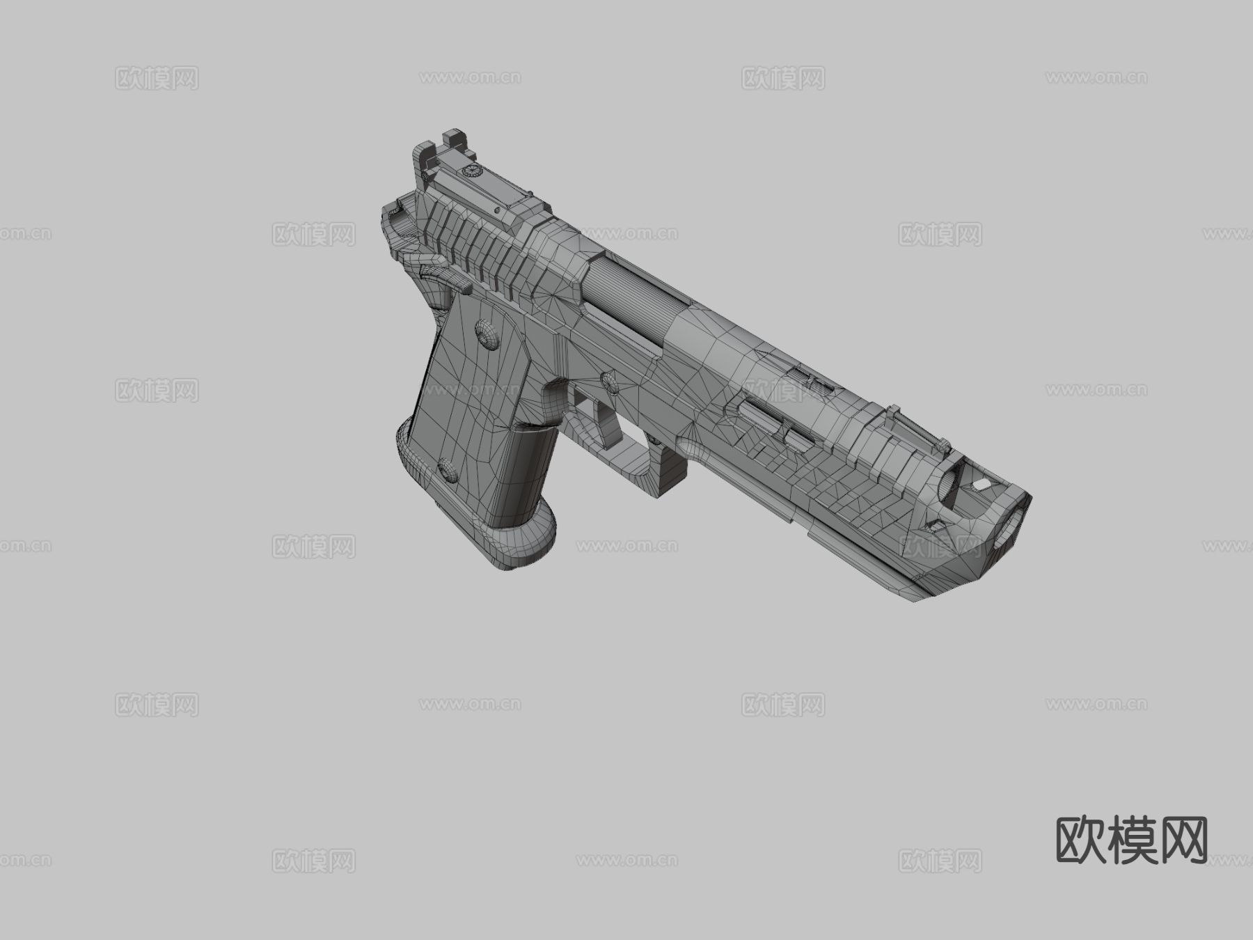 毒蛇手枪su模型下载（渲染图3）