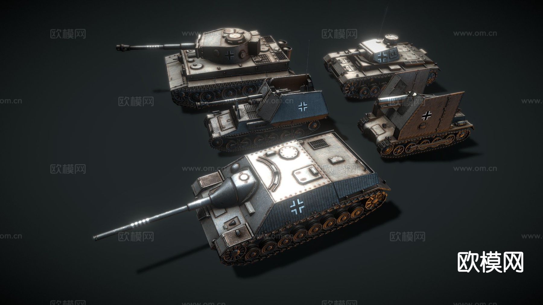 德国坦克su模型下载（渲染图2）