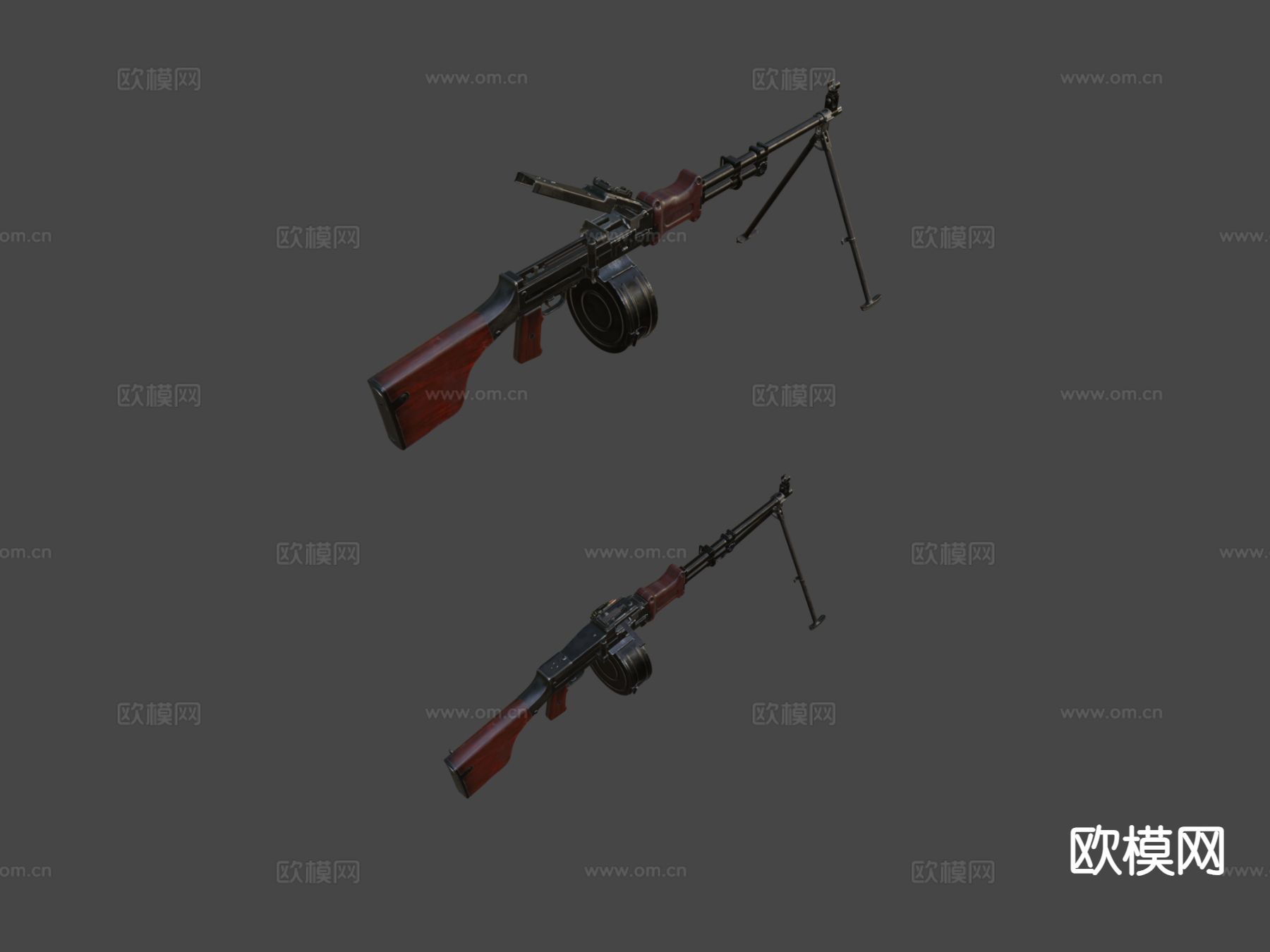RPD轻机枪su模型下载（渲染图6）