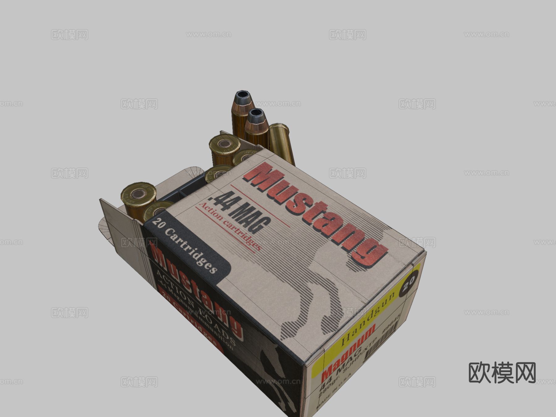 左轮手枪弹药su模型下载（渲染图1）