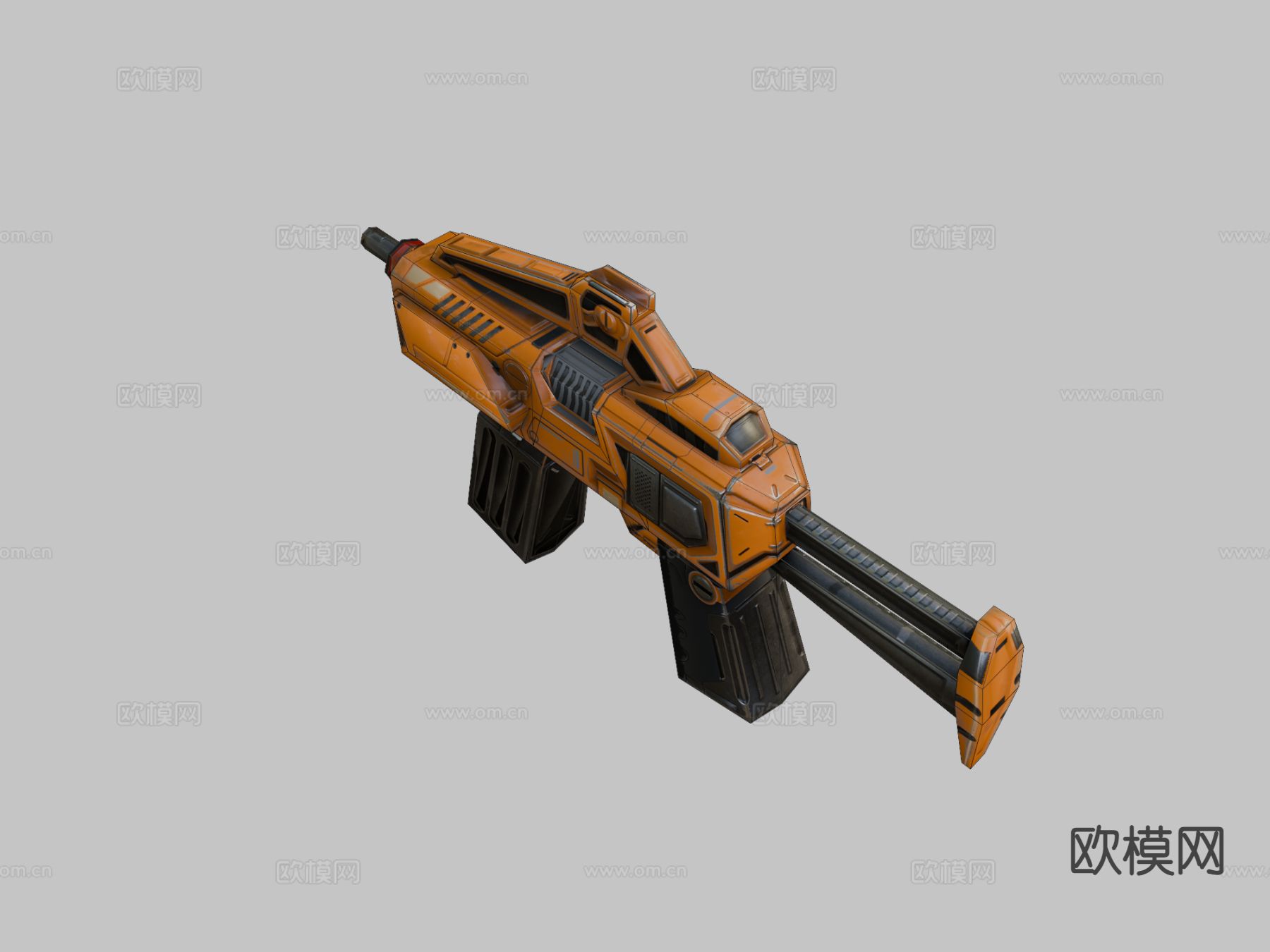 半自动科幻枪su模型下载（渲染图1）