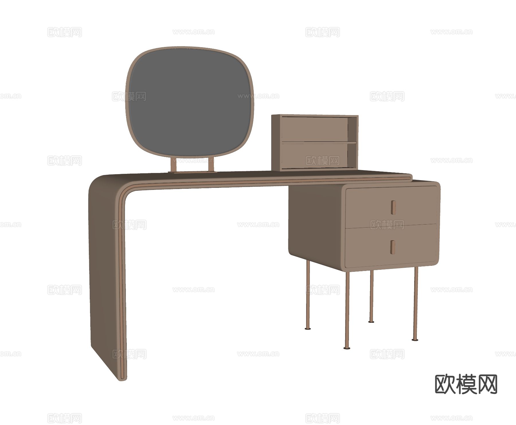 现代极简梳妆台su模型下载（渲染图1）