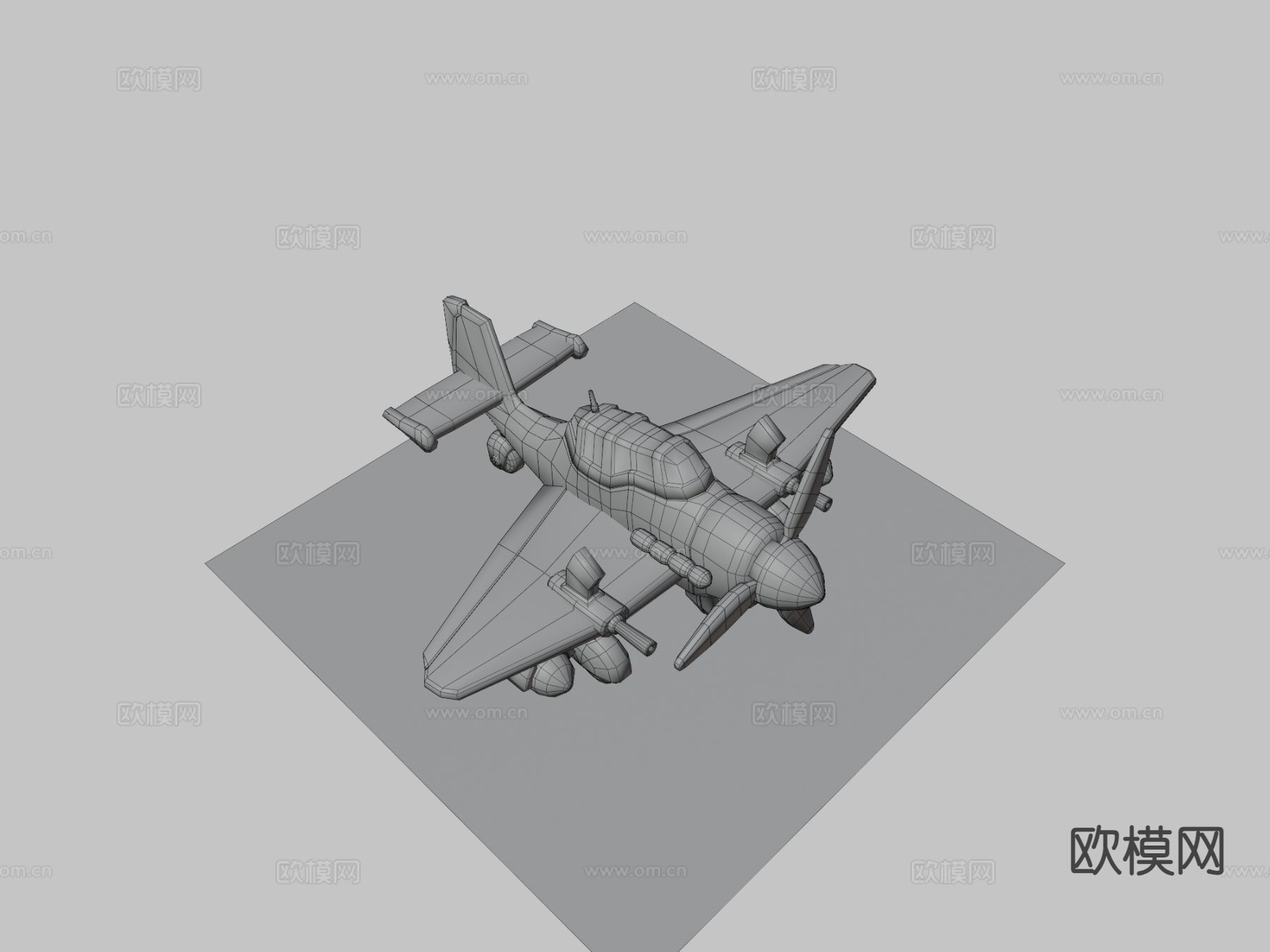 卡通轰炸机su模型下载（渲染图1）