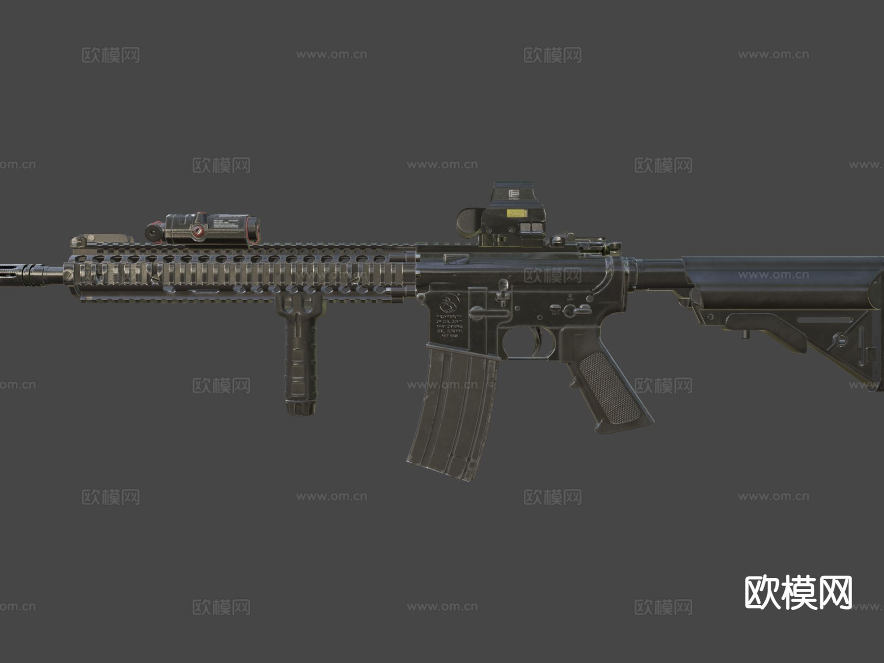 M4A1步枪su模型下载（渲染图6）