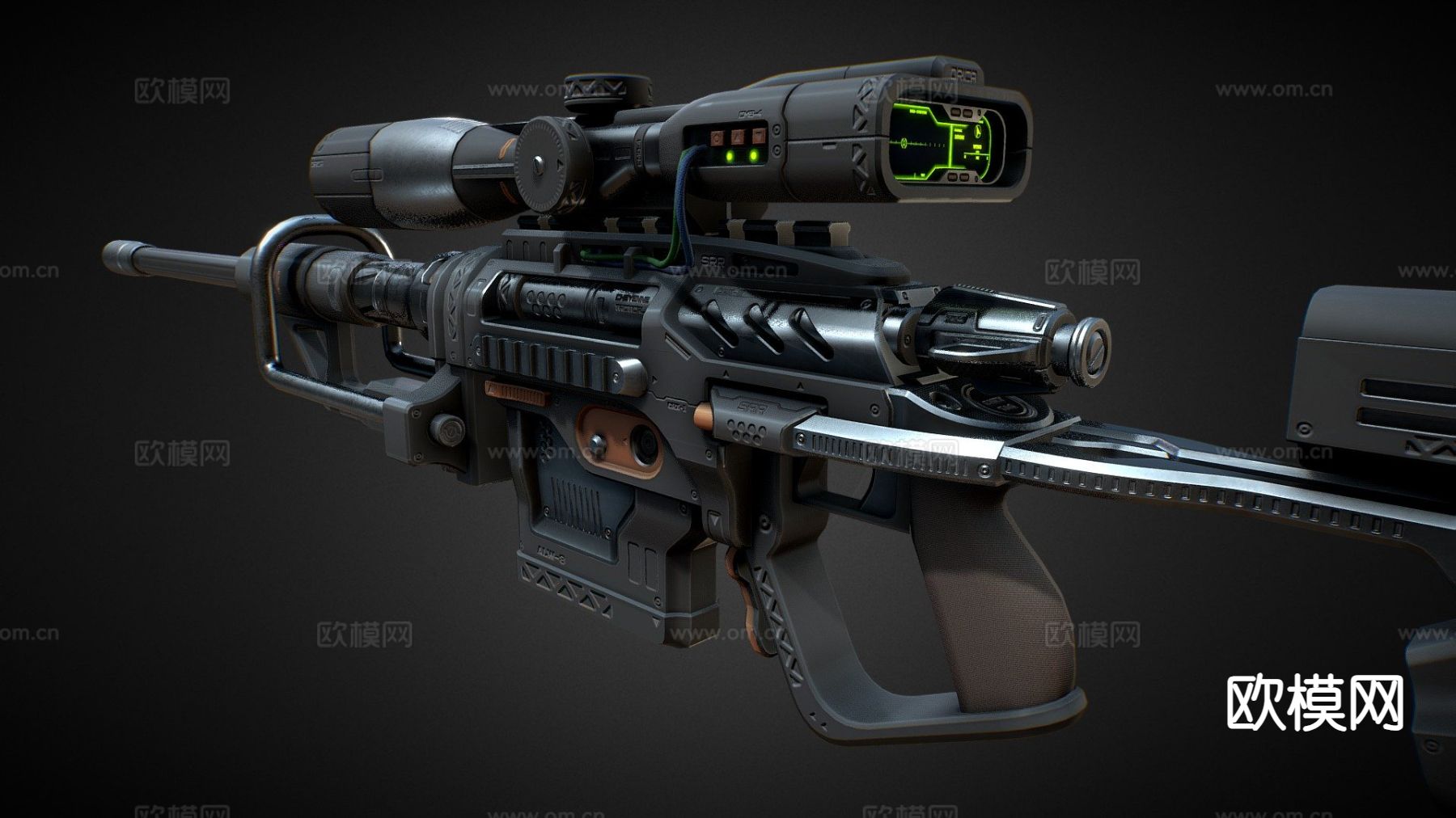 阻击枪su模型下载（渲染图2）