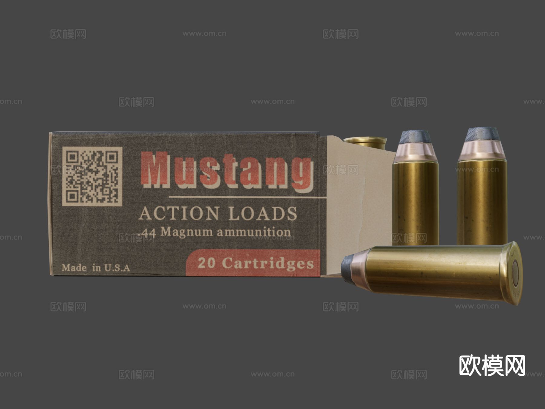 左轮手枪弹药su模型下载（渲染图4）