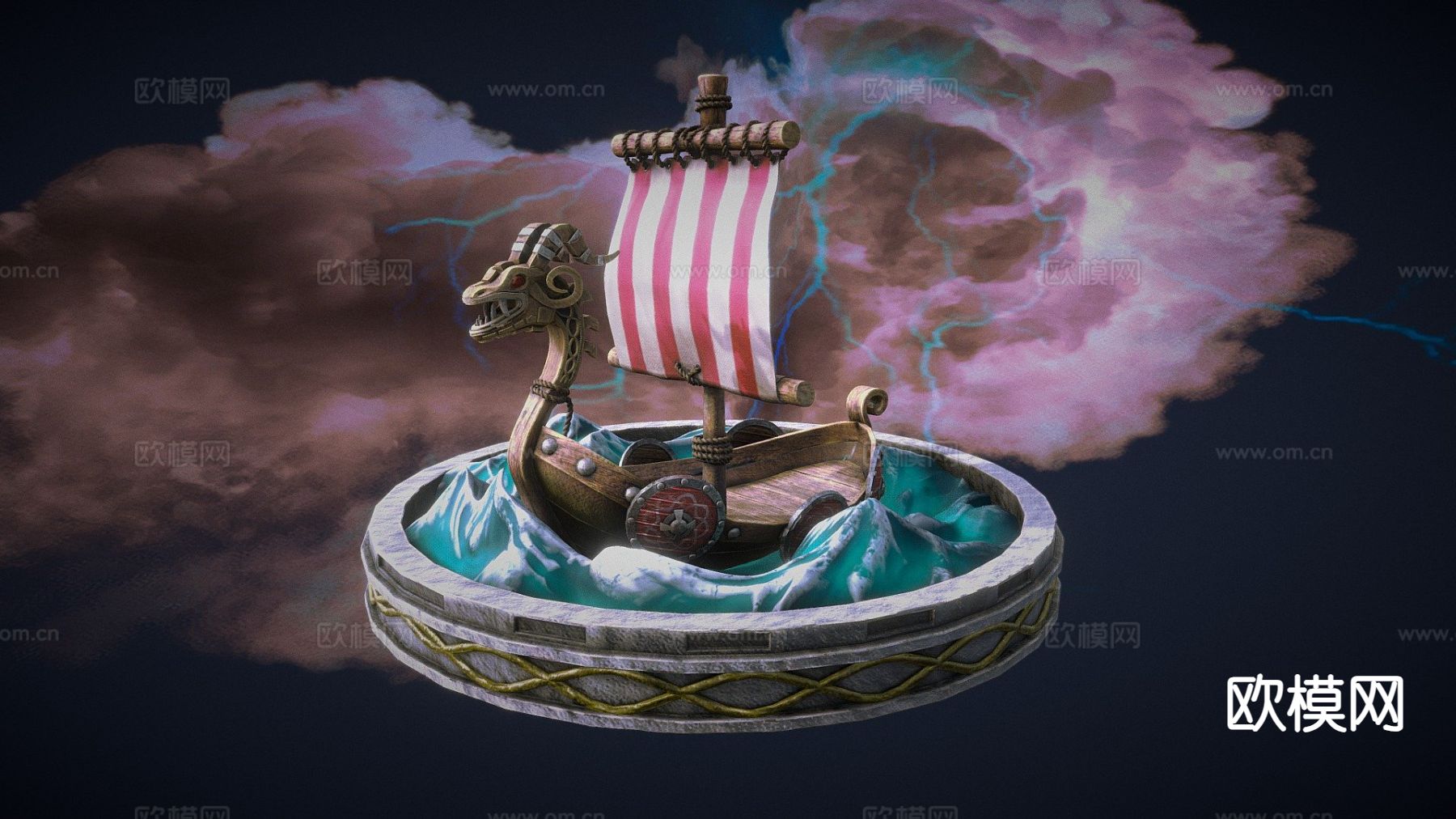 D模型 维京船su模型下载（渲染图2）