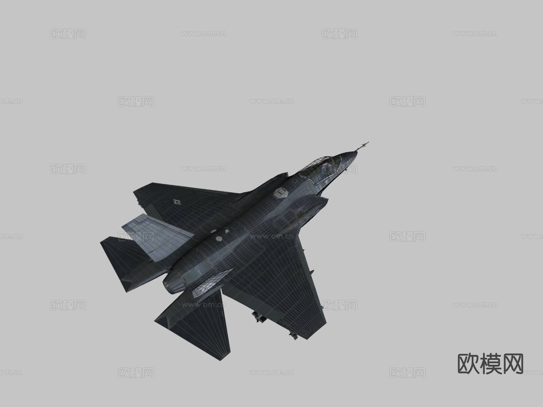 闪电型战斗机su模型下载（渲染图3）