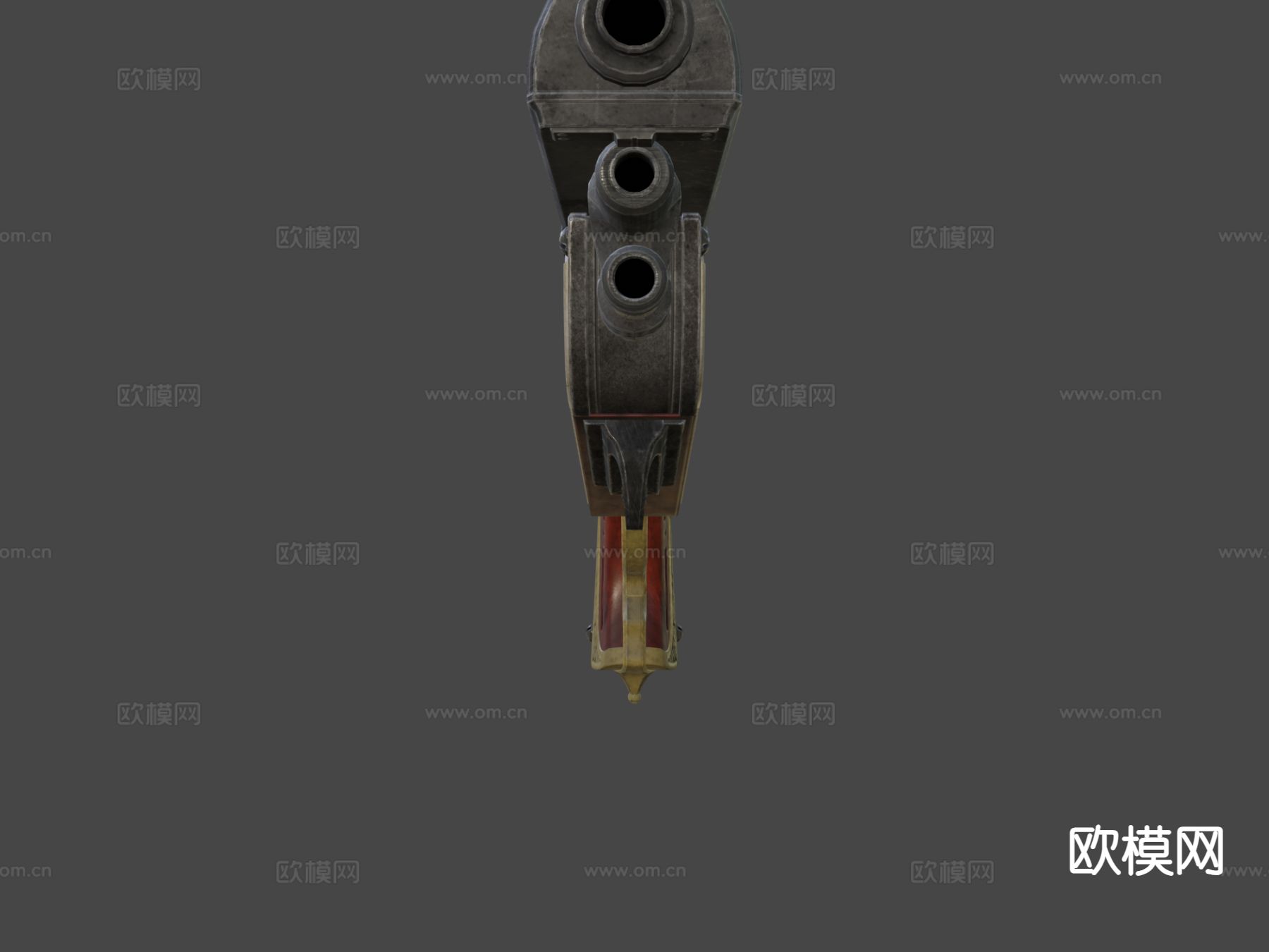 左轮手枪su模型下载（渲染图2）