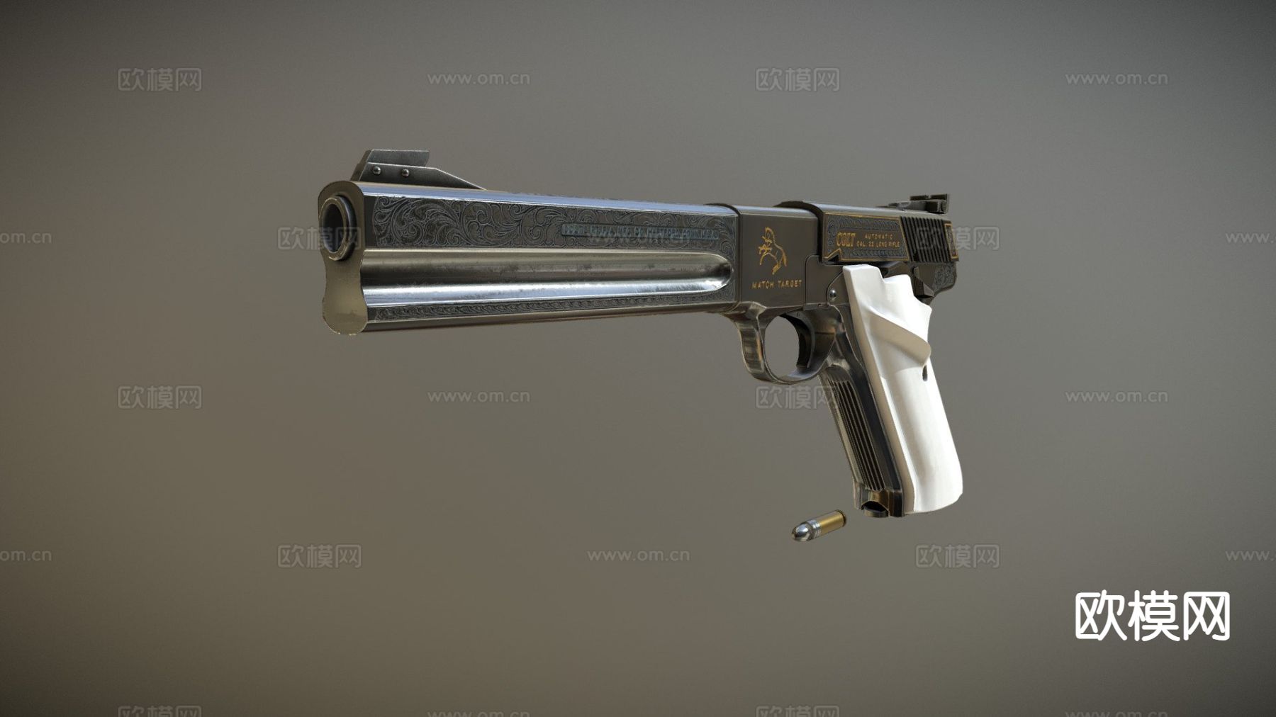 手枪su模型下载（渲染图2）