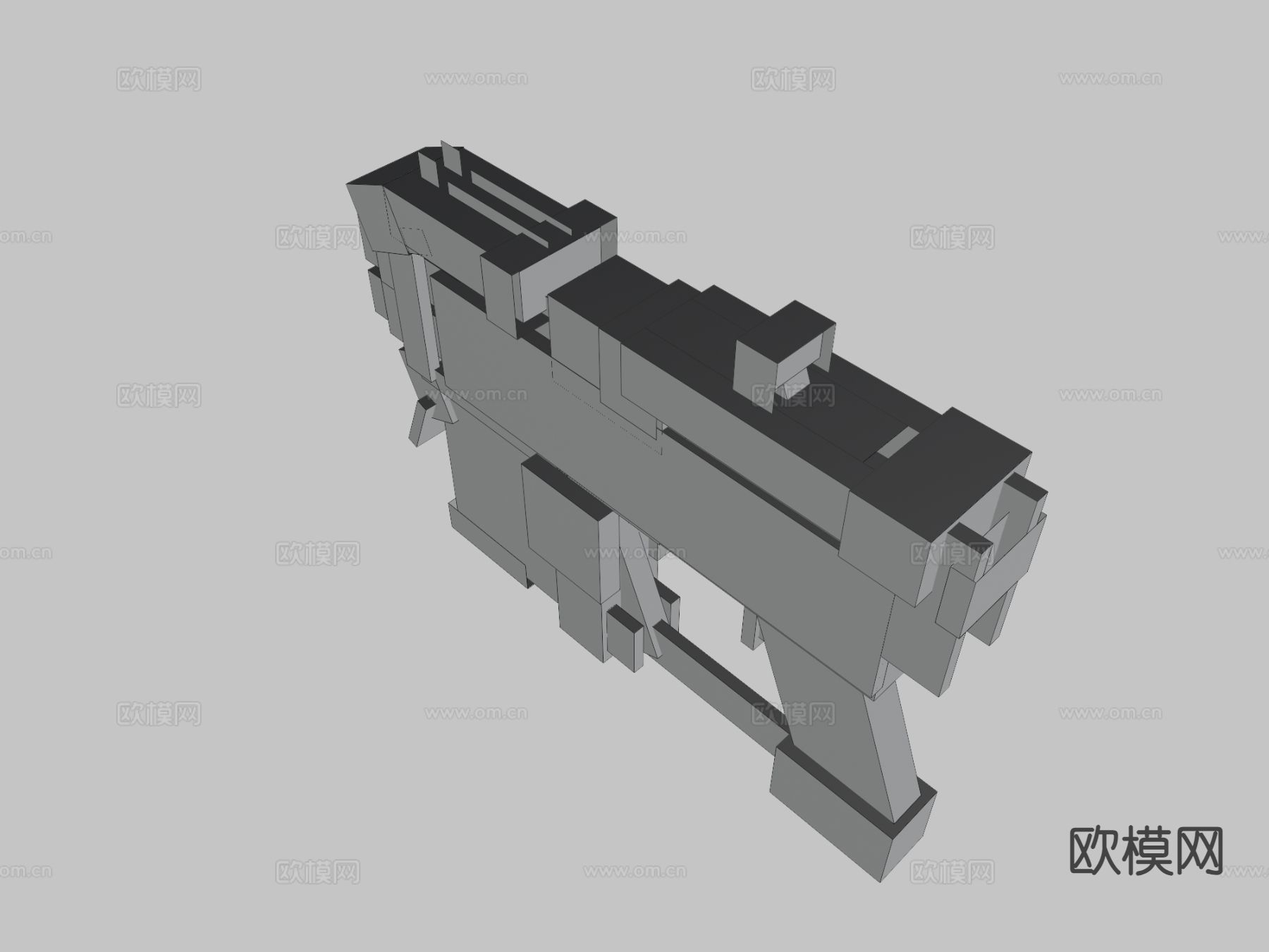 紧凑型冲锋枪su模型下载（渲染图3）