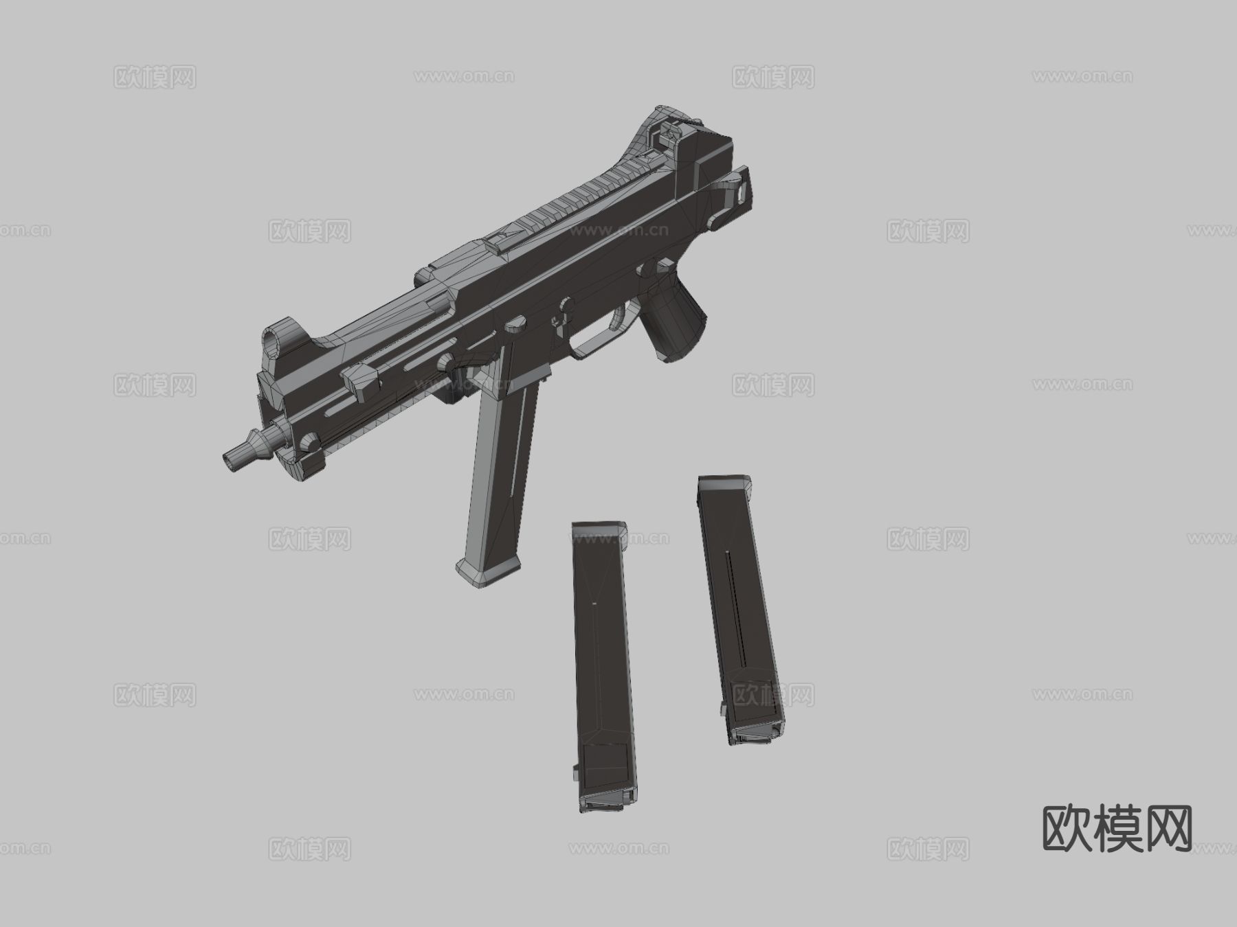 HK UMP冲锋枪su模型下载（渲染图3）