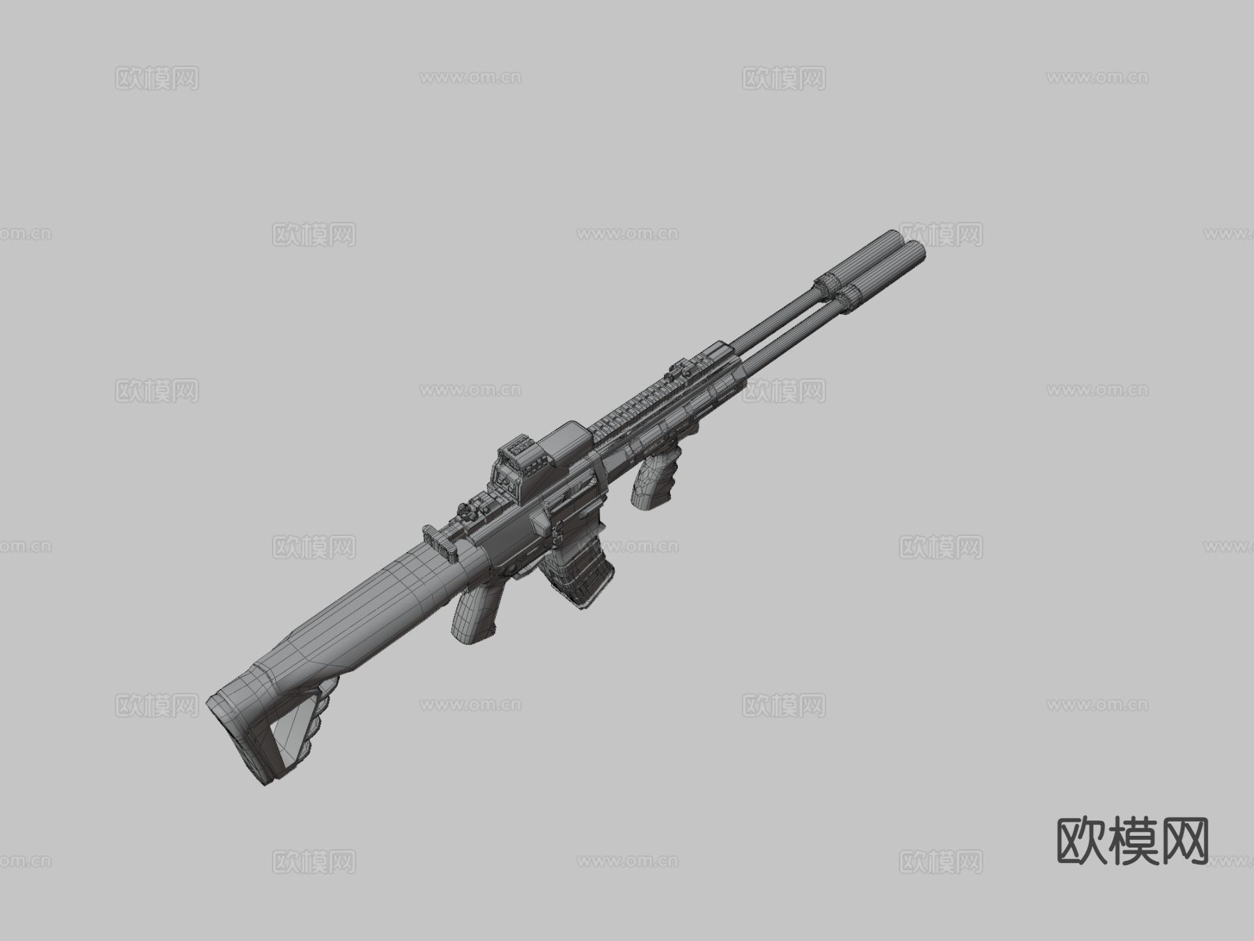 双管步枪su模型下载（渲染图4）