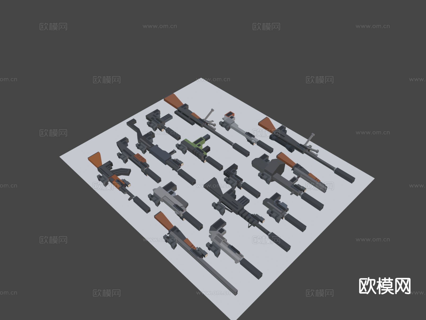 各种枪支包su模型下载（渲染图6）