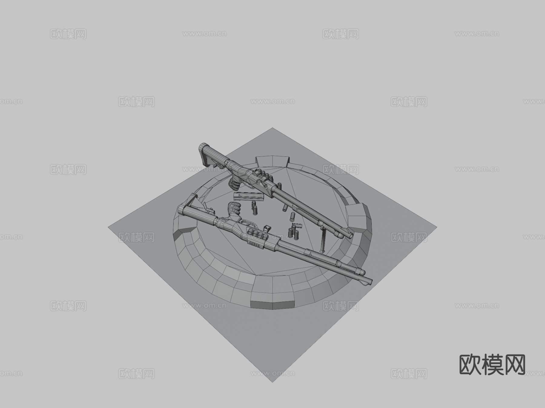 霰弹枪su模型下载（渲染图1）