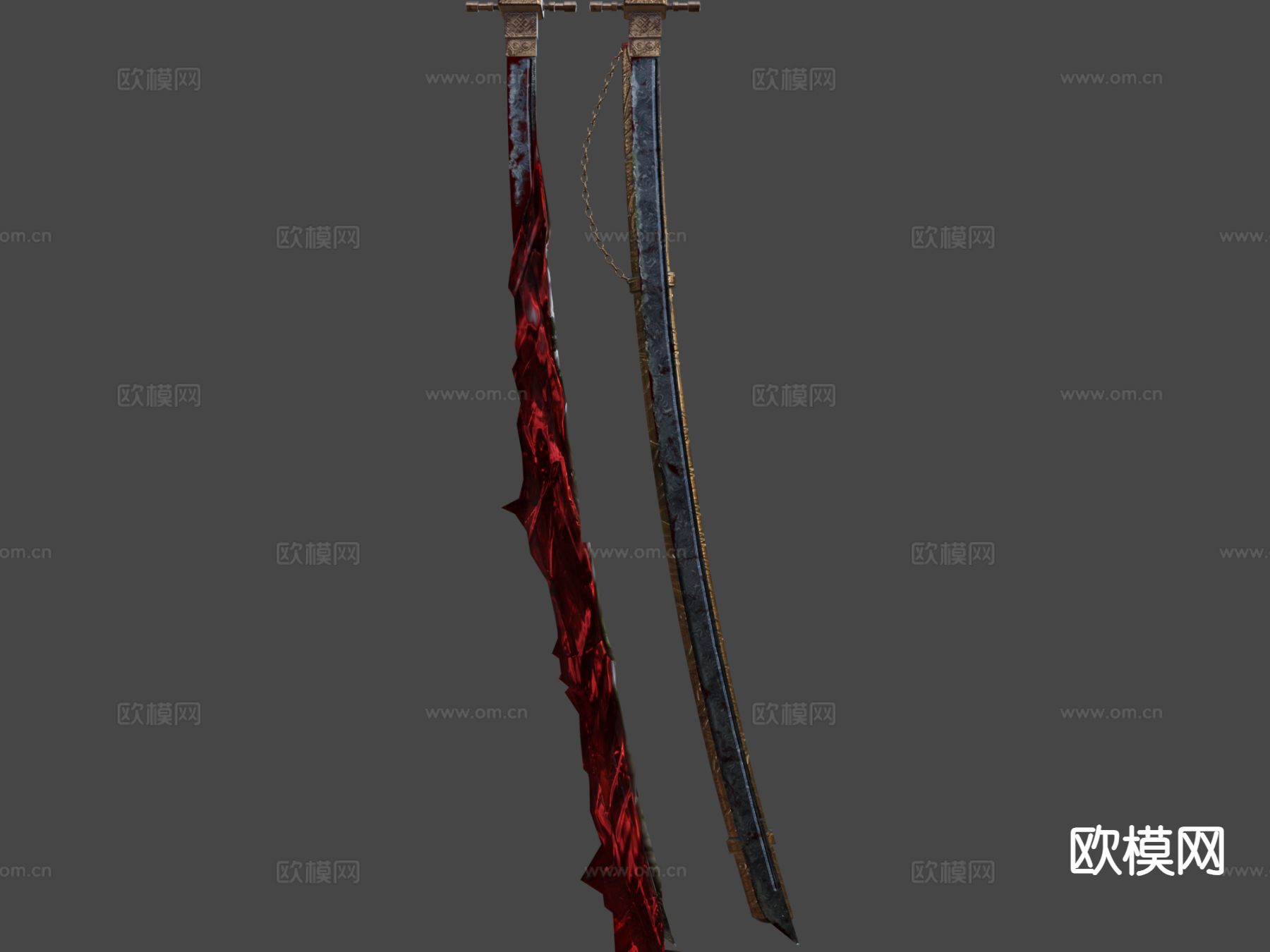 哥特混合武士刀su模型下载（渲染图5）