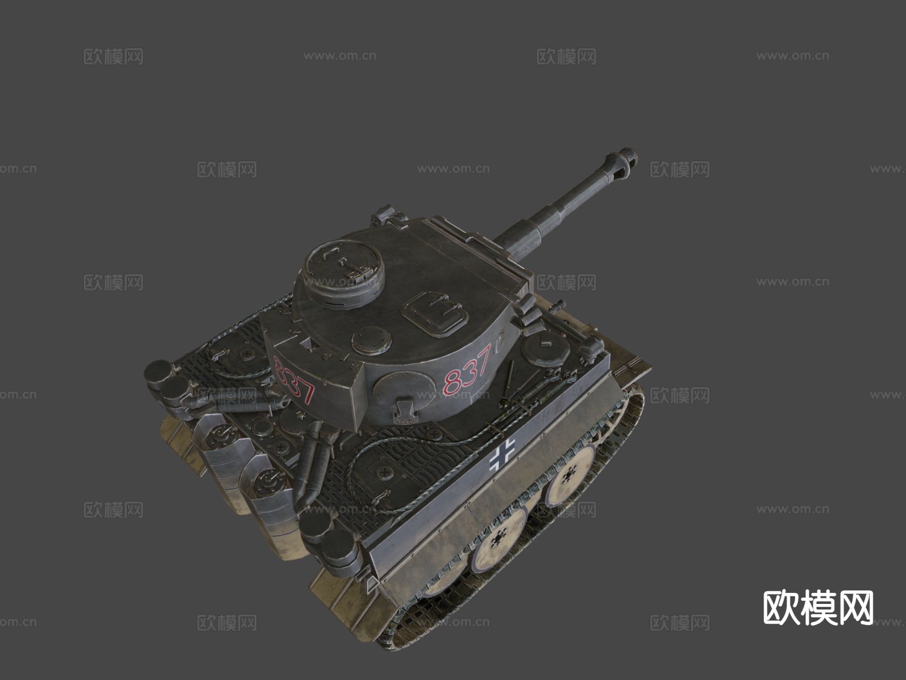 卡通德国虎坦克su模型下载（渲染图4）