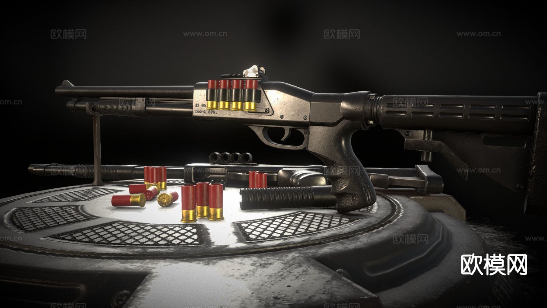 霰弹枪su模型下载（渲染图2）