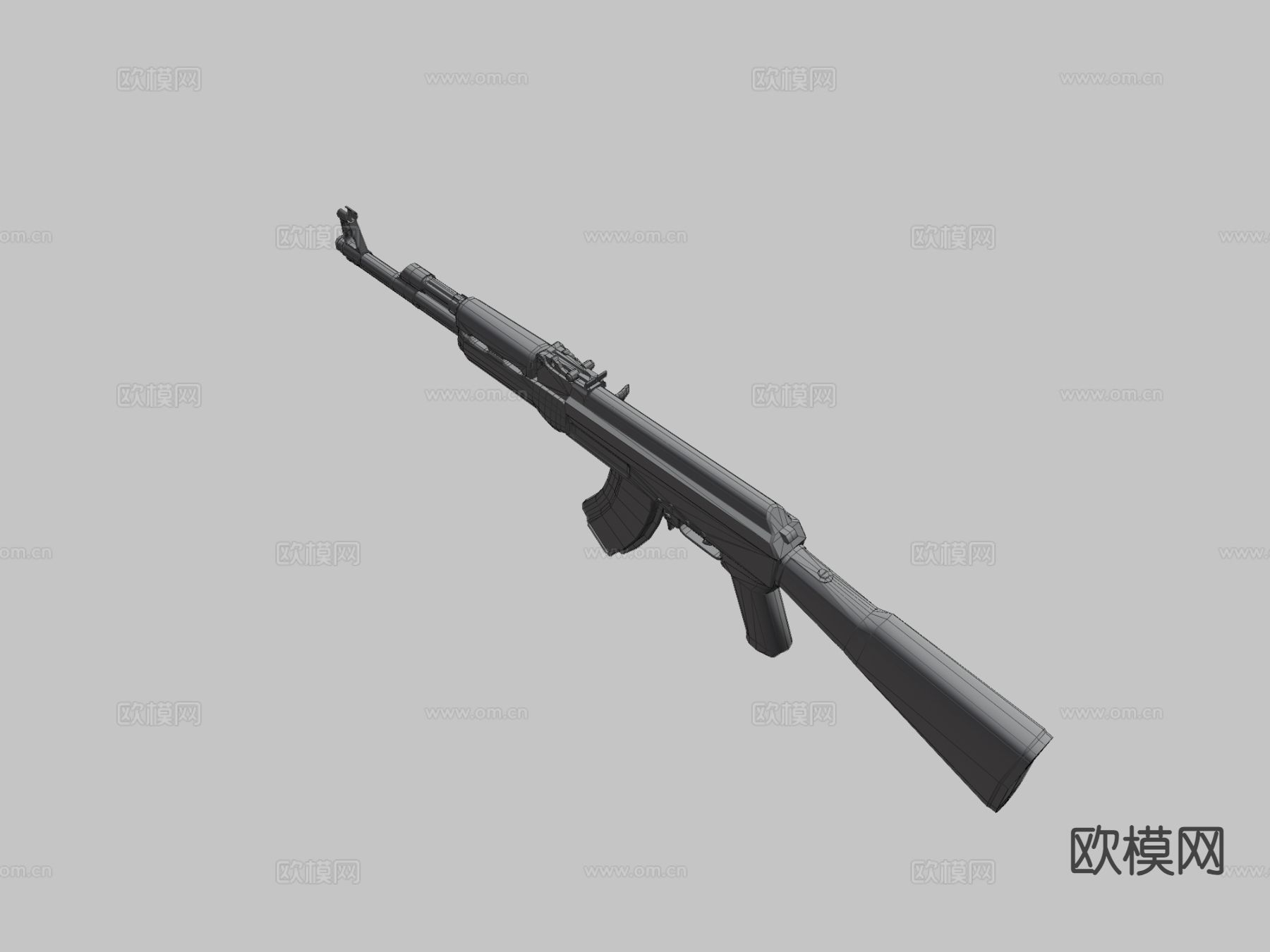AK47步枪su模型下载（渲染图1）