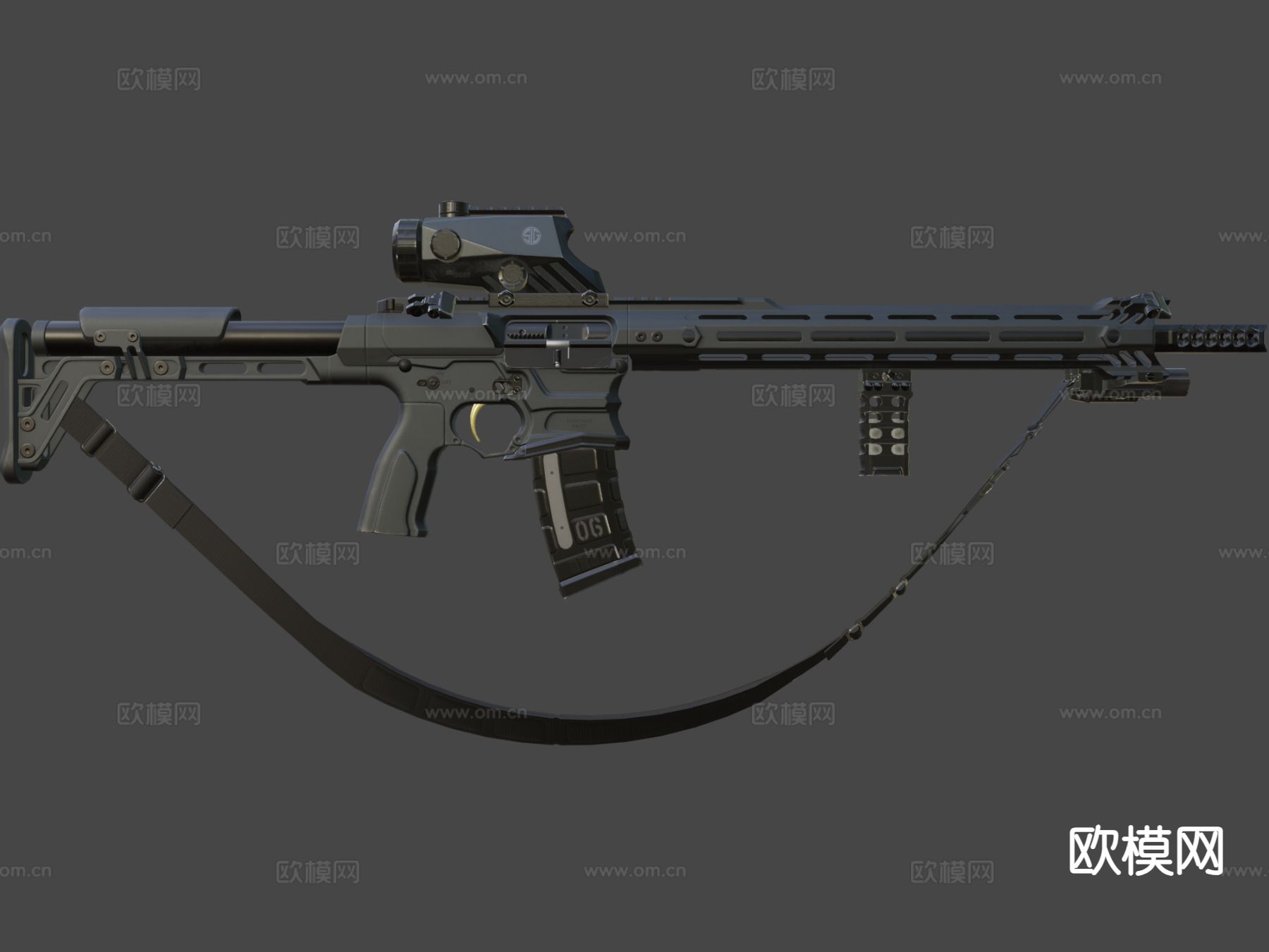 狙击步枪su模型下载（渲染图5）