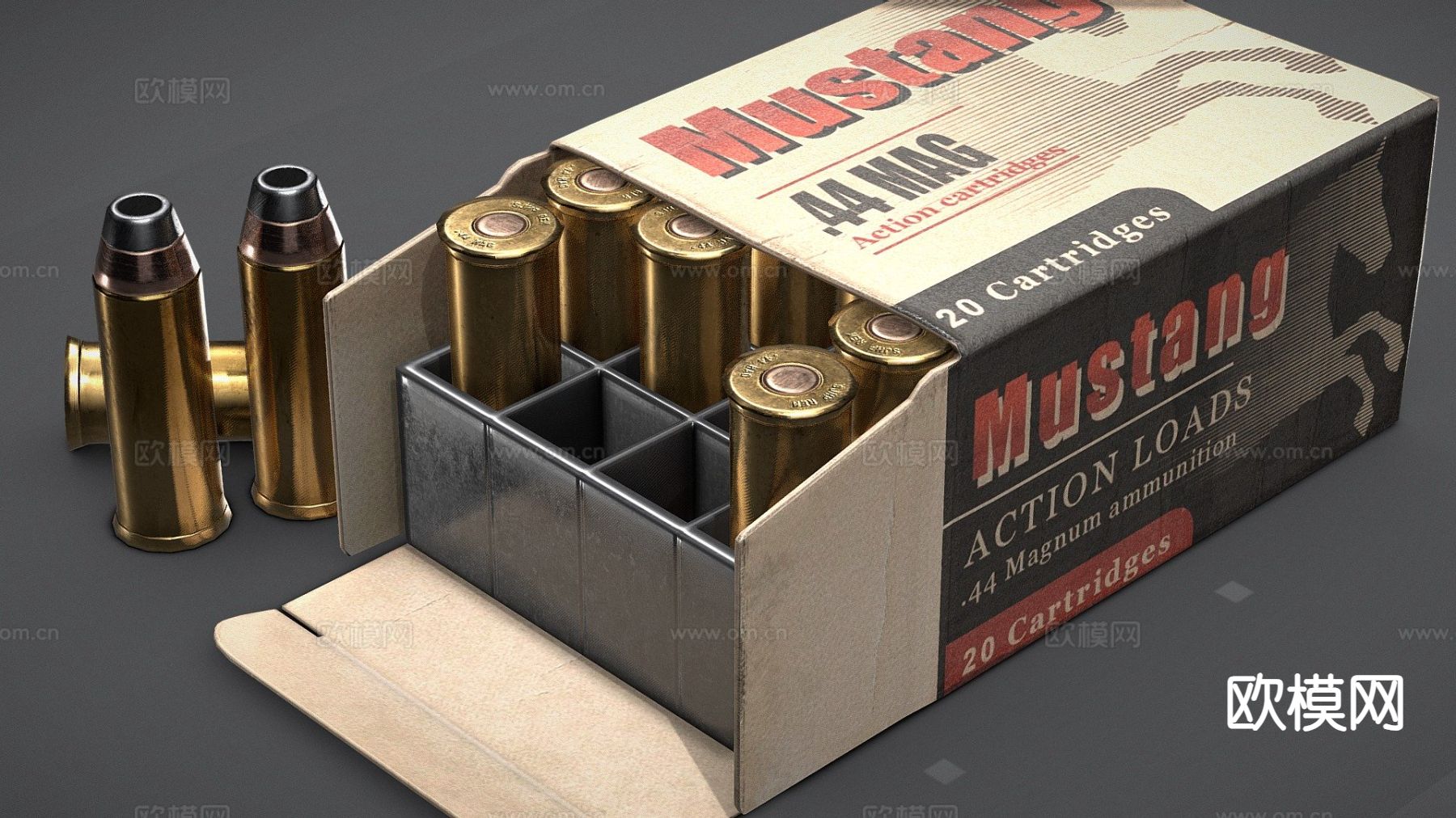 左轮手枪弹药su模型下载（渲染图2）