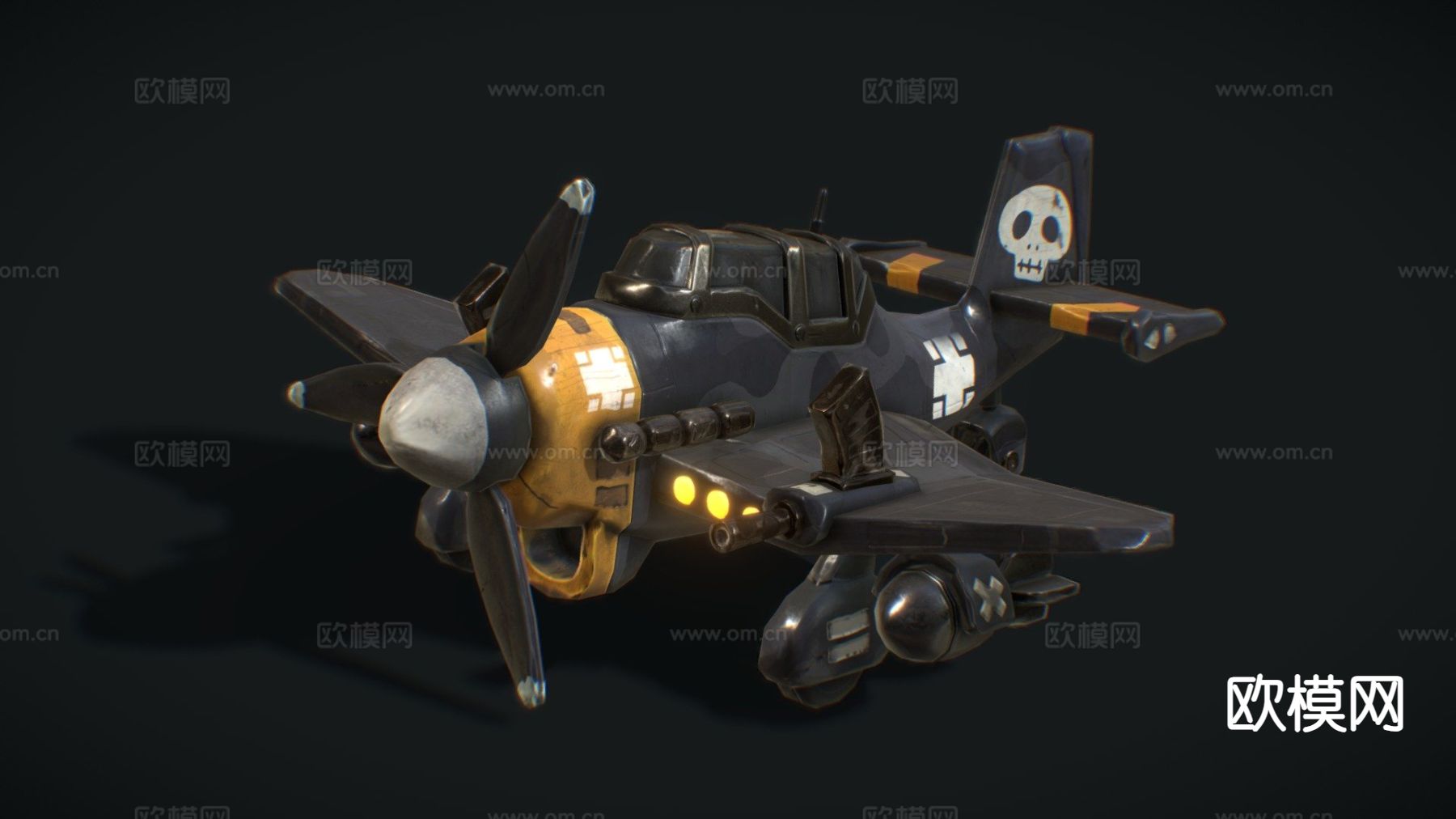 卡通轰炸机su模型下载（渲染图2）