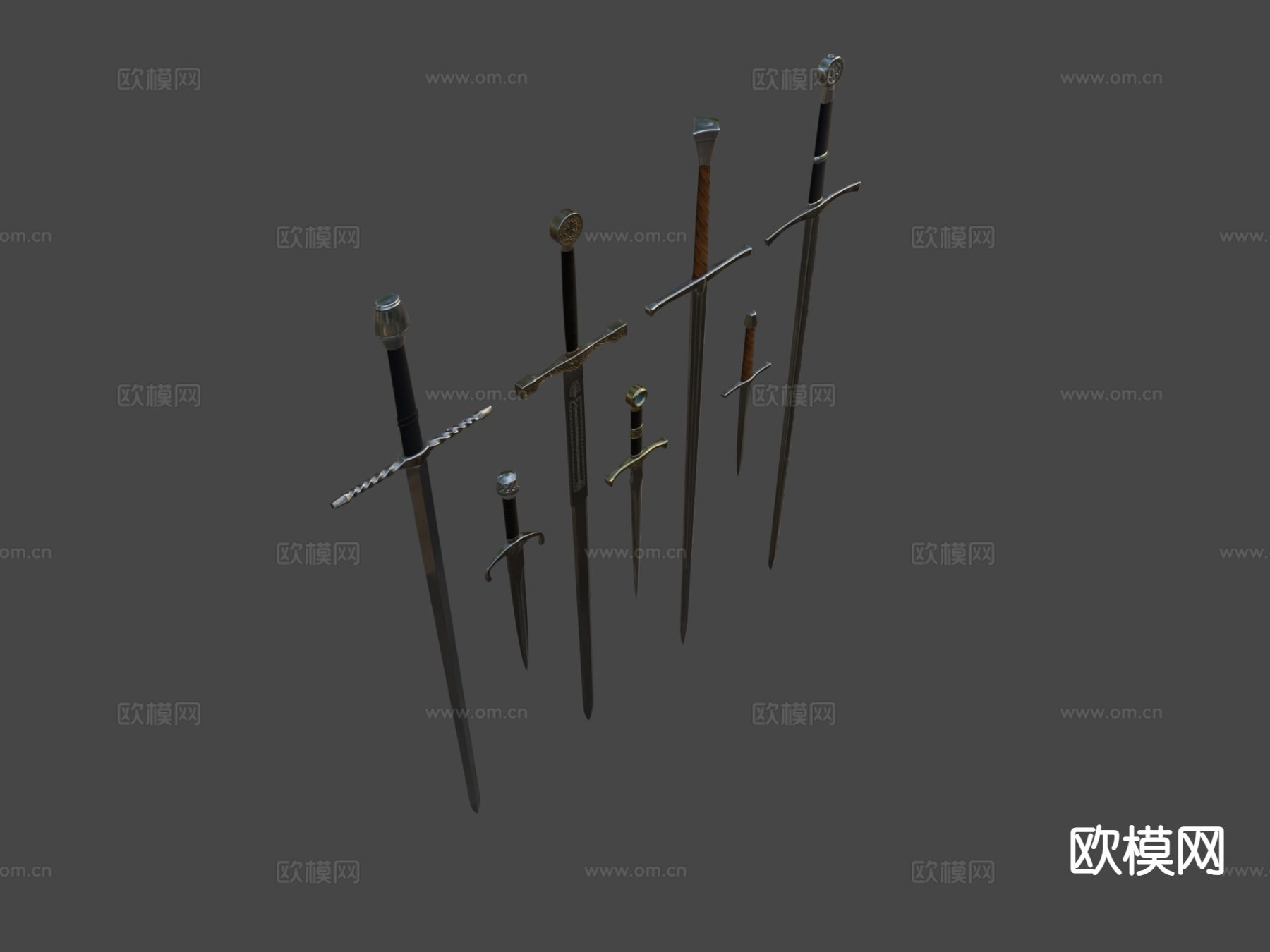 中世纪剑和匕首su模型下载（渲染图4）