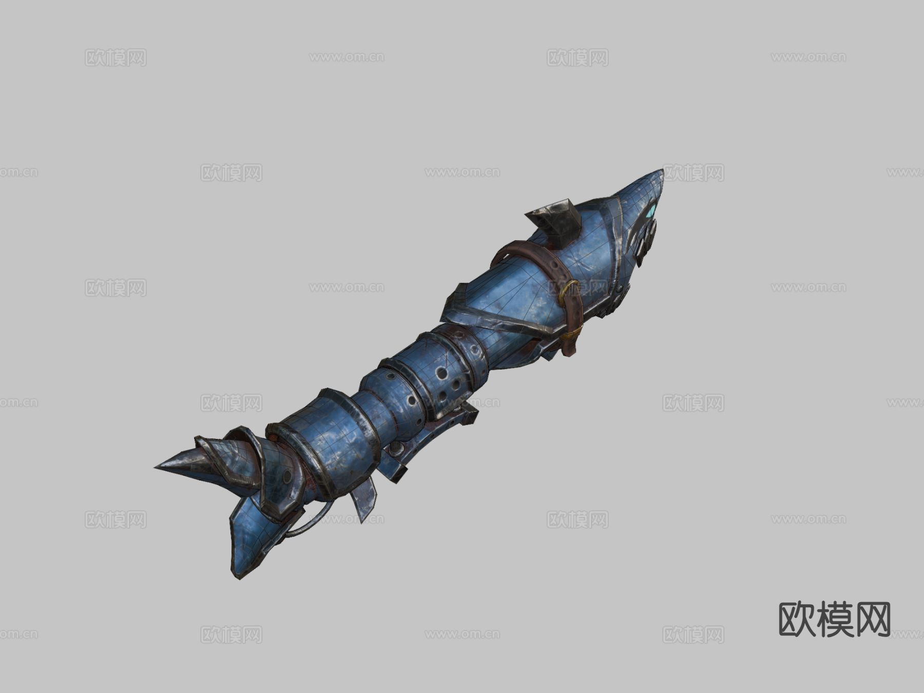金克丝鱼骨火箭筒su模型下载（渲染图3）