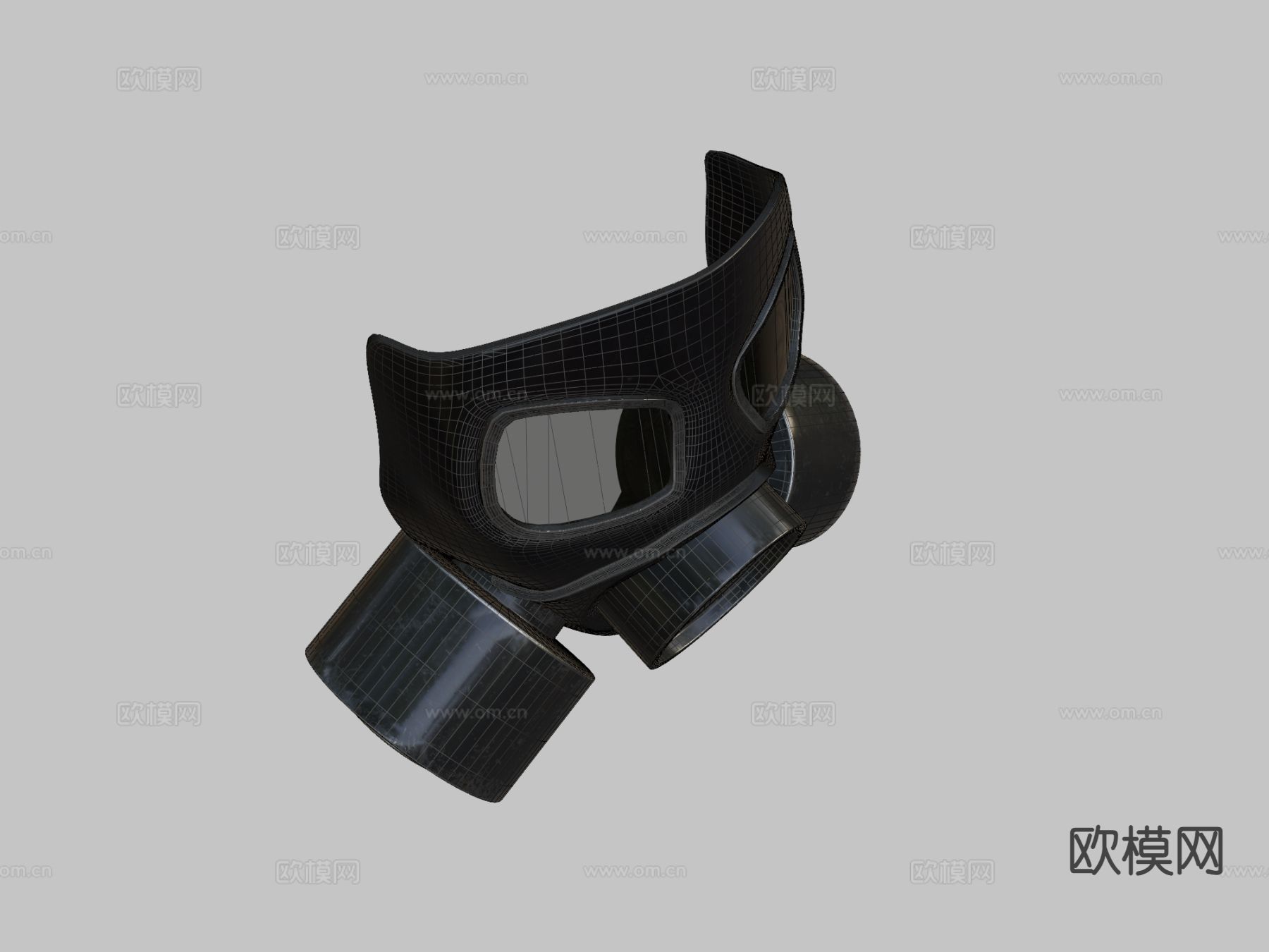 防毒面具su模型下载（渲染图1）