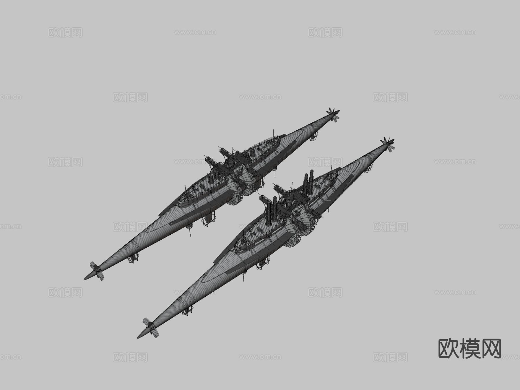 蒸汽潜艇su模型下载（渲染图3）