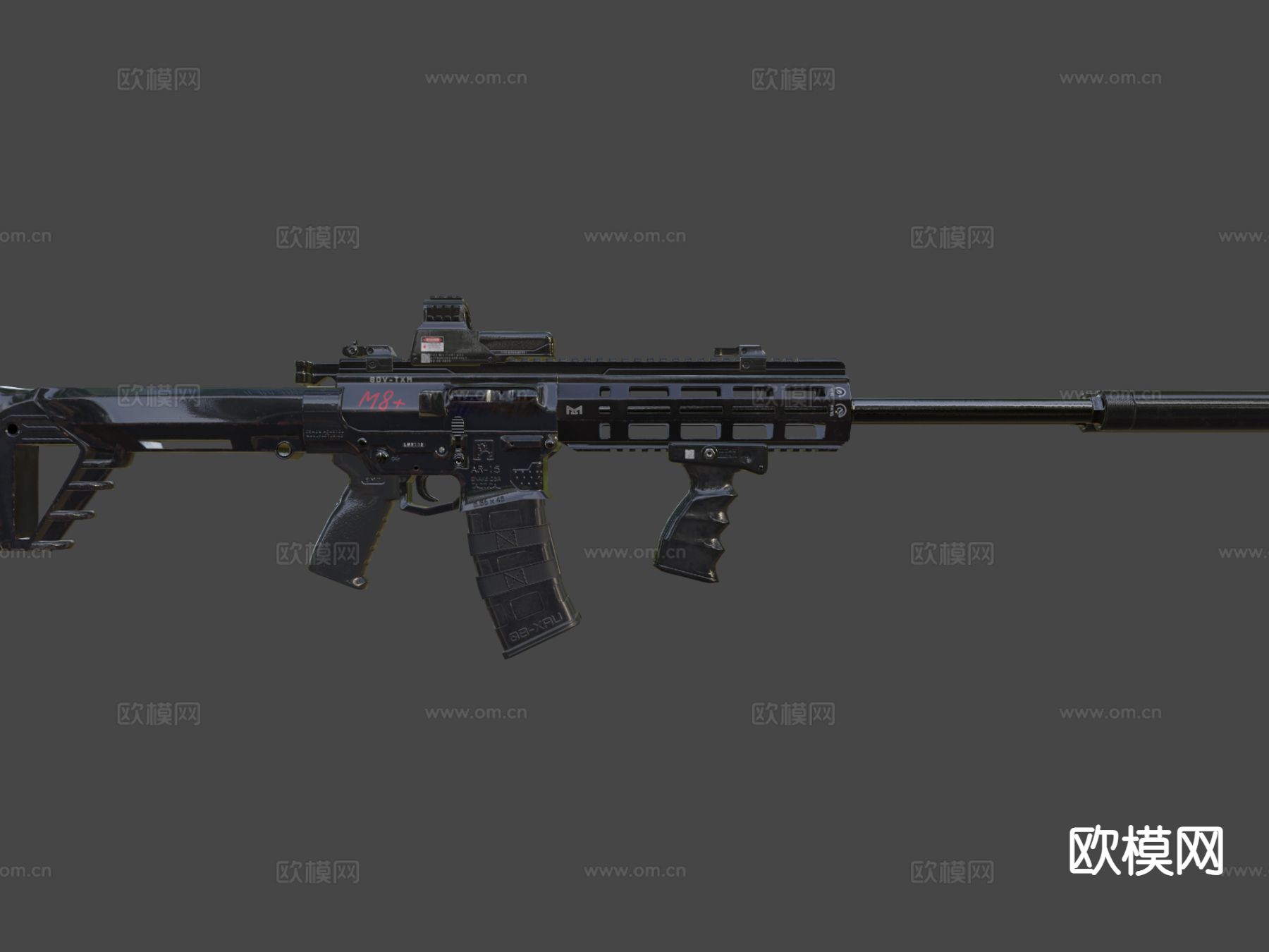 双管步枪su模型下载（渲染图6）