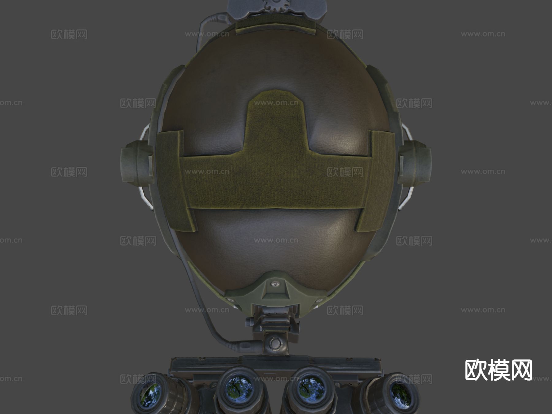 军用夜视轻型头盔su模型下载（渲染图7）