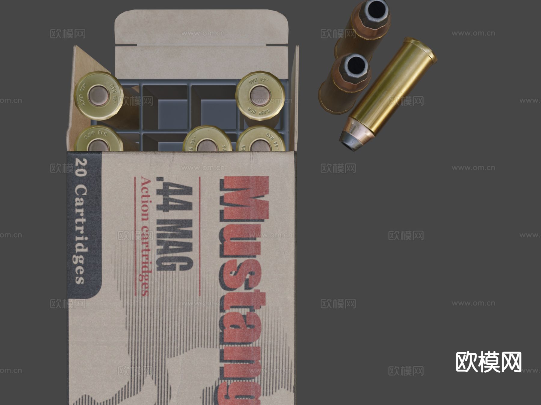 左轮手枪弹药su模型下载（渲染图5）